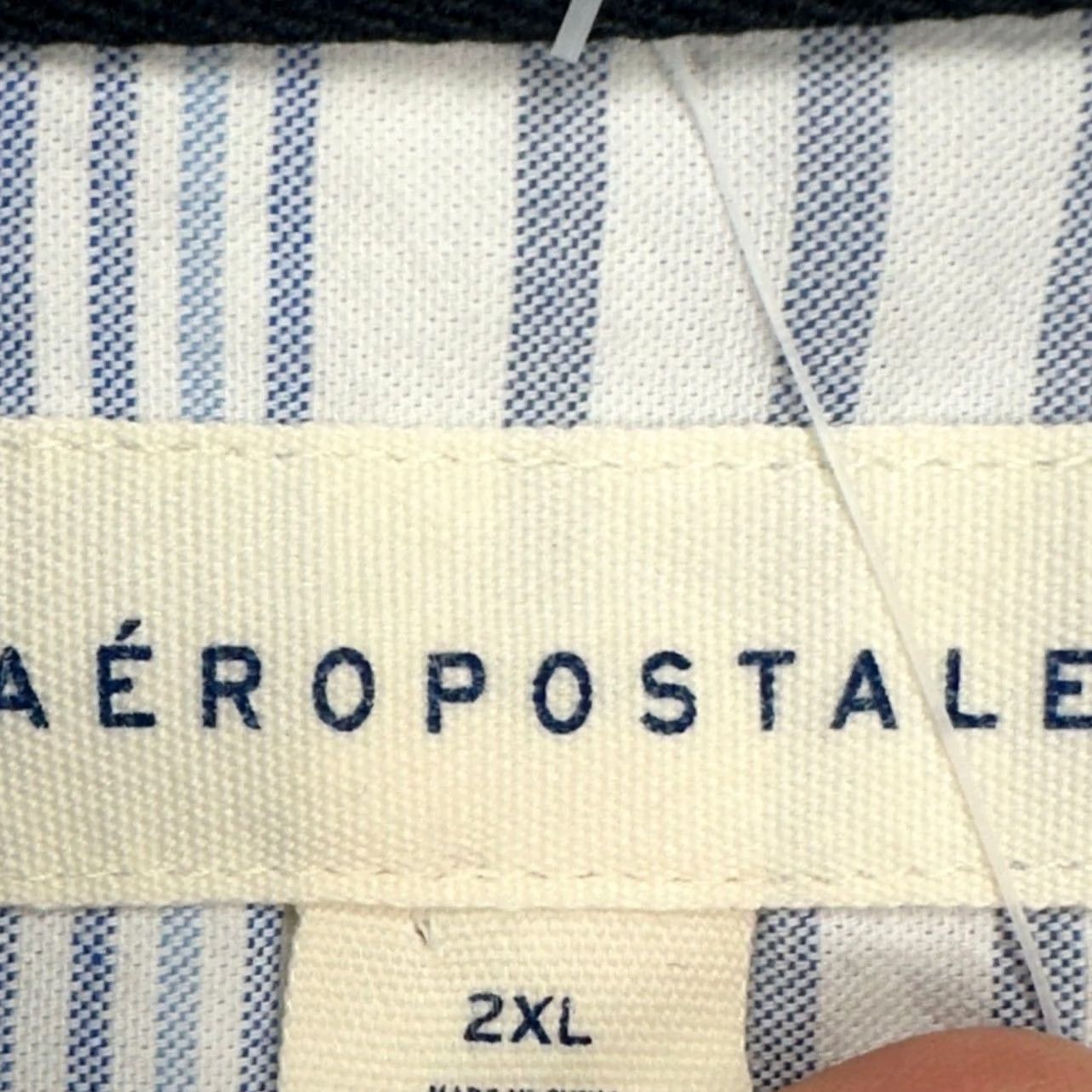 Aeropostale Aeropostale Mens Button-Down Shirt 2XL Blue Stripe Long Sleeve Pocket Cotton NEW Size US XXL / EU 58 / 5 - 4 Thumbnail