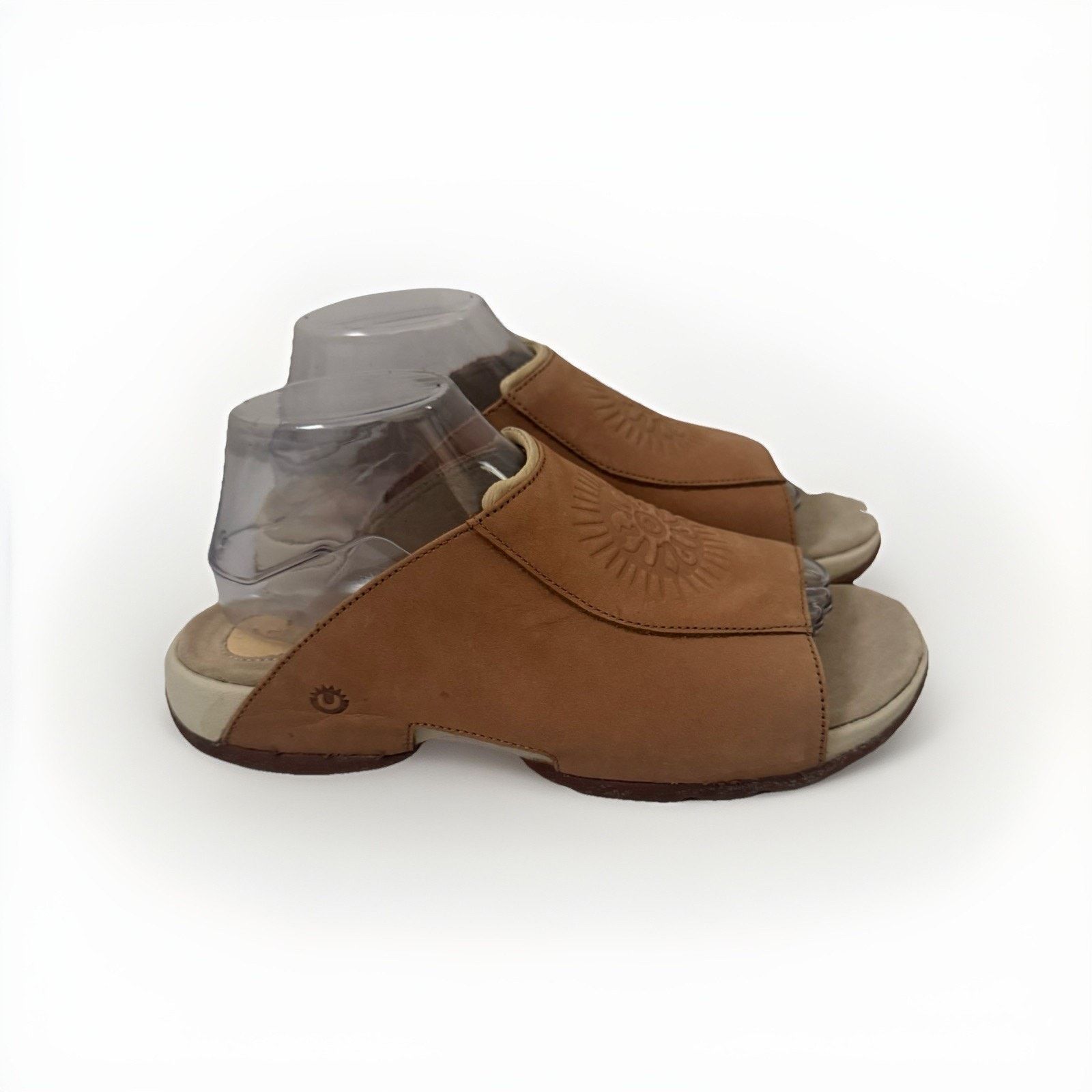 Other Ulu Sandals Leather Tan Sun Design Embossed Boho Comfort Size US 9 / IT 39 - 1 Thumbnail