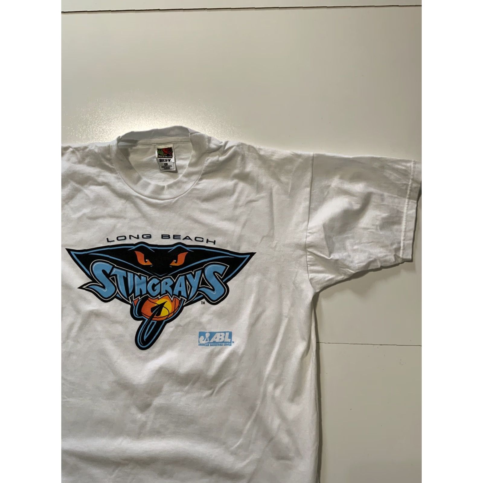 Vintage VTG 1997-98 90s ABL Long Beach Stingrays T-Shirt XL Shirt Mens Size US XL / EU 56 / 4 - 4 Thumbnail