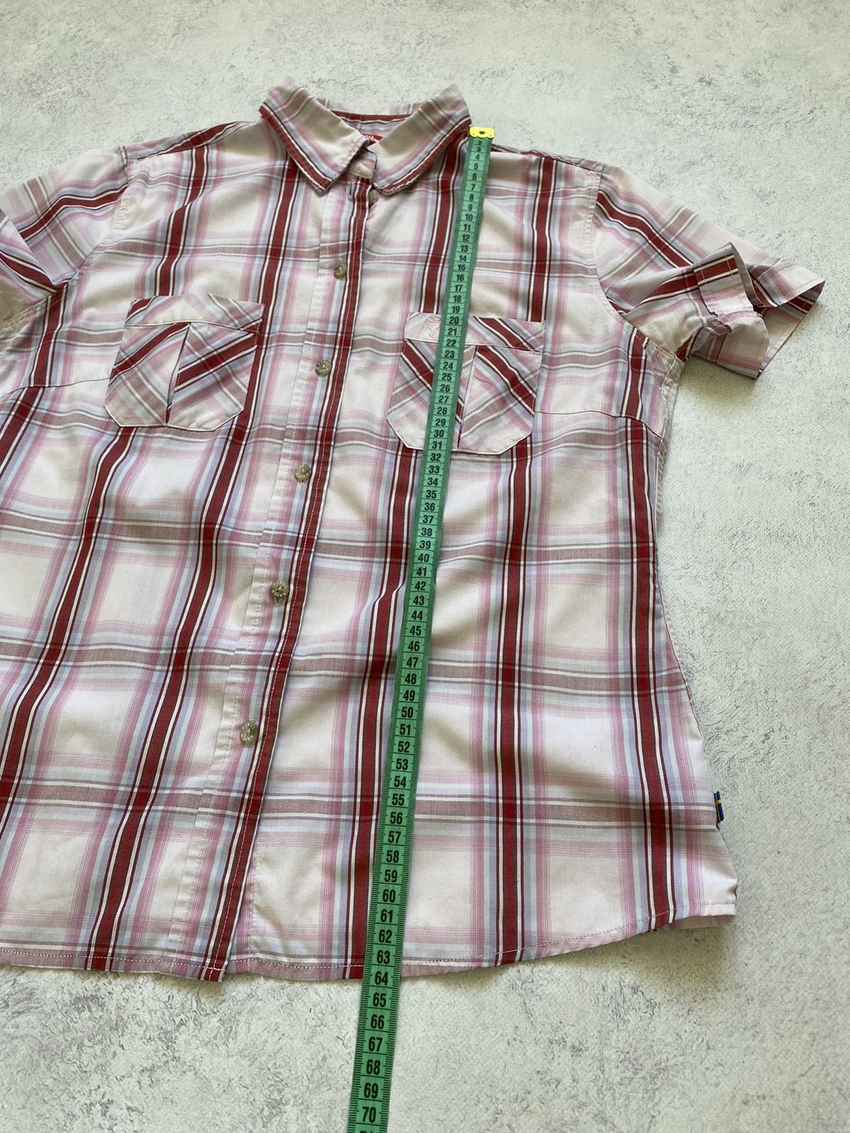 Fjallraven Fjall Raven Womens Pink Button Up Short Sleeve Check Shirt Size M / US 6-8 / IT 42-44 - 16 Thumbnail