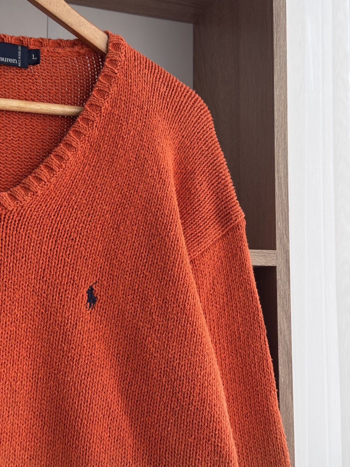 Polo Ralph Lauren × Vintage Vintage Polo Ralph Lauren Orange Heavyweight Knit Sweater Size US L / EU 52-54 / 3 - 5 Thumbnail