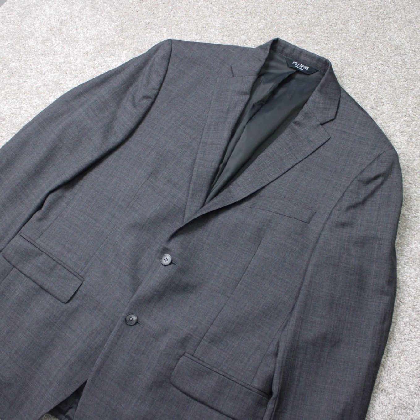 Jos. A. Bank Jos. A. Bank Gordon Blazer Men 46R Gray Traveler Wool 2 Button Double Vent Blazer Size 46R - 2 Thumbnail