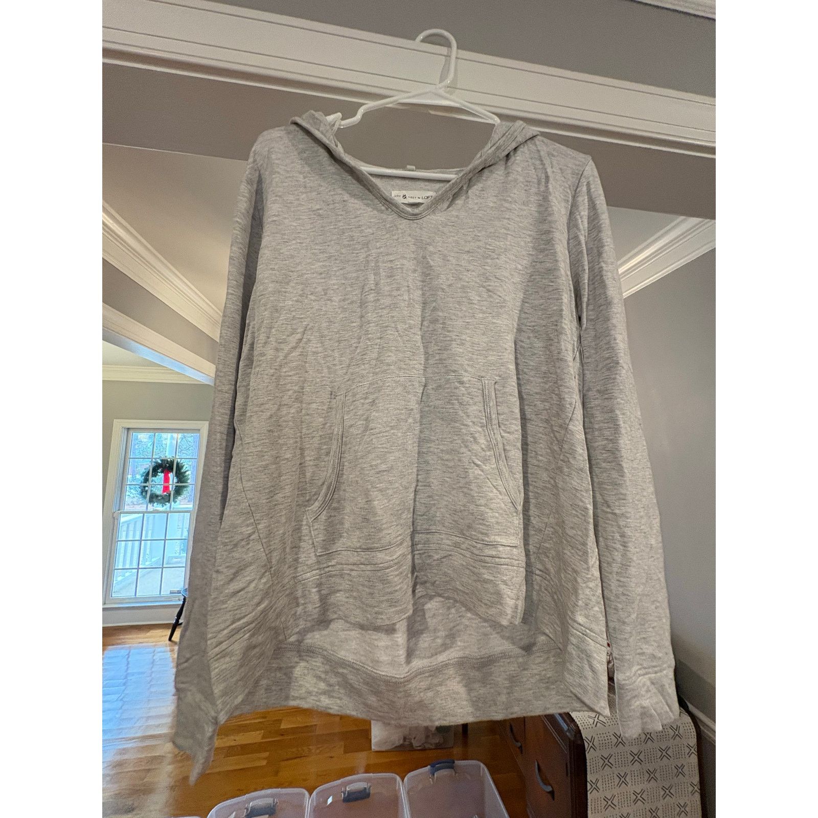 Lou & Grey Lou & Grey for LOFT Gray Hooded Pullover Women’s Small Size S / US 4 / IT 40 - 2 Thumbnail