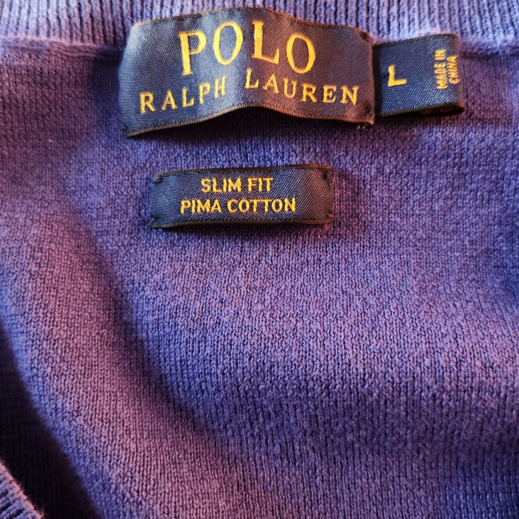 Polo Ralph Lauren VINTAGE Polo Ralph Lauren Sweater Mens Large Blue V Neck Pullover Pima Cotton Casual Mens Size US L / EU 52-54 / 3 - 3 Thumbnail