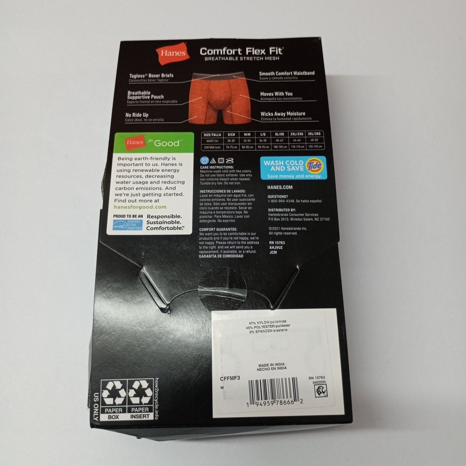 Hanes Hanes Men’s M 3 Pack Comfort Flex Boxer Briefs Stretch Mesh Size 32 - 3 Thumbnail