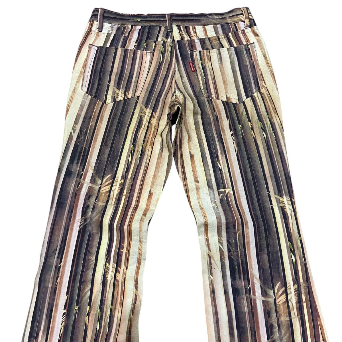 Tornado Mart Tornado Mart Leaves Bamboo Striped Pattern Flared Pants Size US 29 - 9 Thumbnail