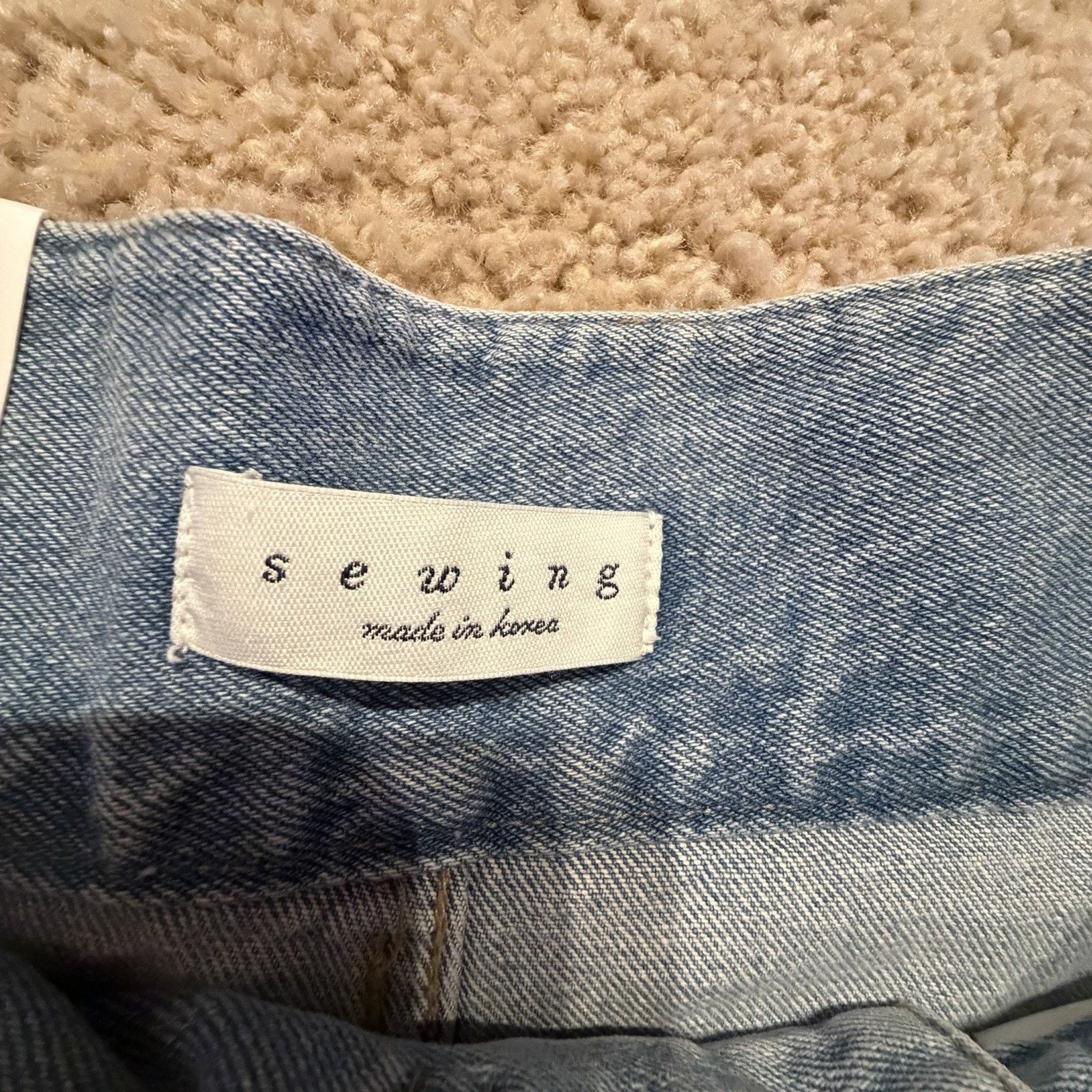 Other Sewing Korea Denim Shorts High Waisted Light Wash Women Sz M Size 28" / US 6 / IT 42 - 4 Thumbnail