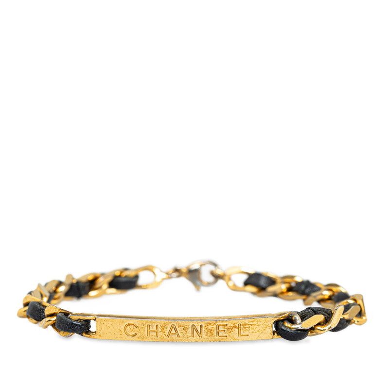 image of Chanel Logo Chain Bracelet in Gold, Women's