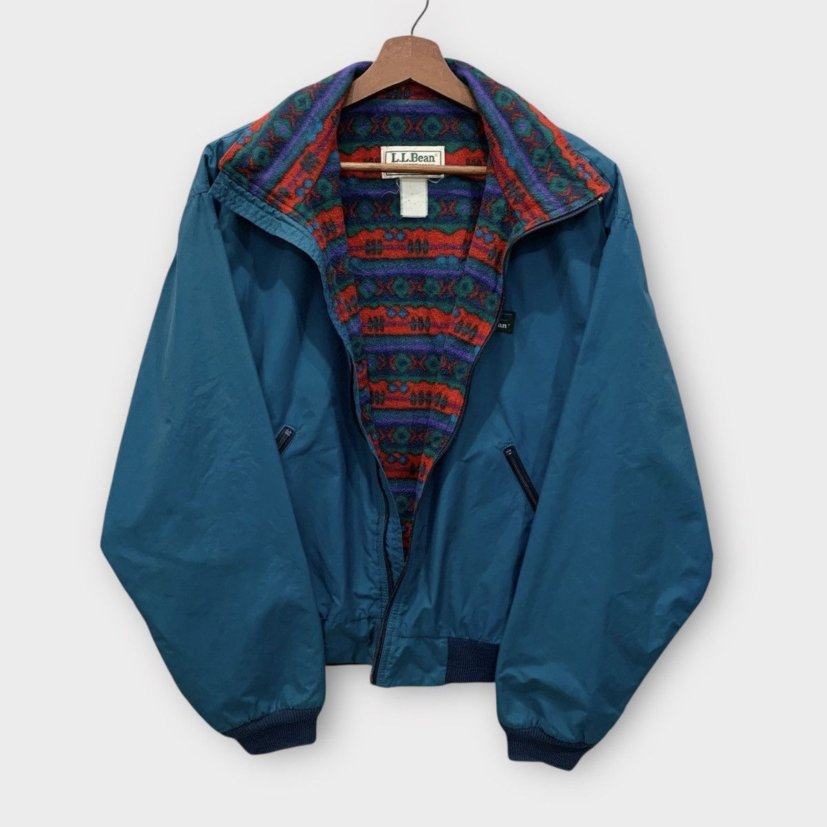L.L. Bean VINTAGE 80s LL BEAN NYLON JACKET NATIVE FLEECE LINING Size US M / EU 48-50 / 2 - 1 Thumbnail