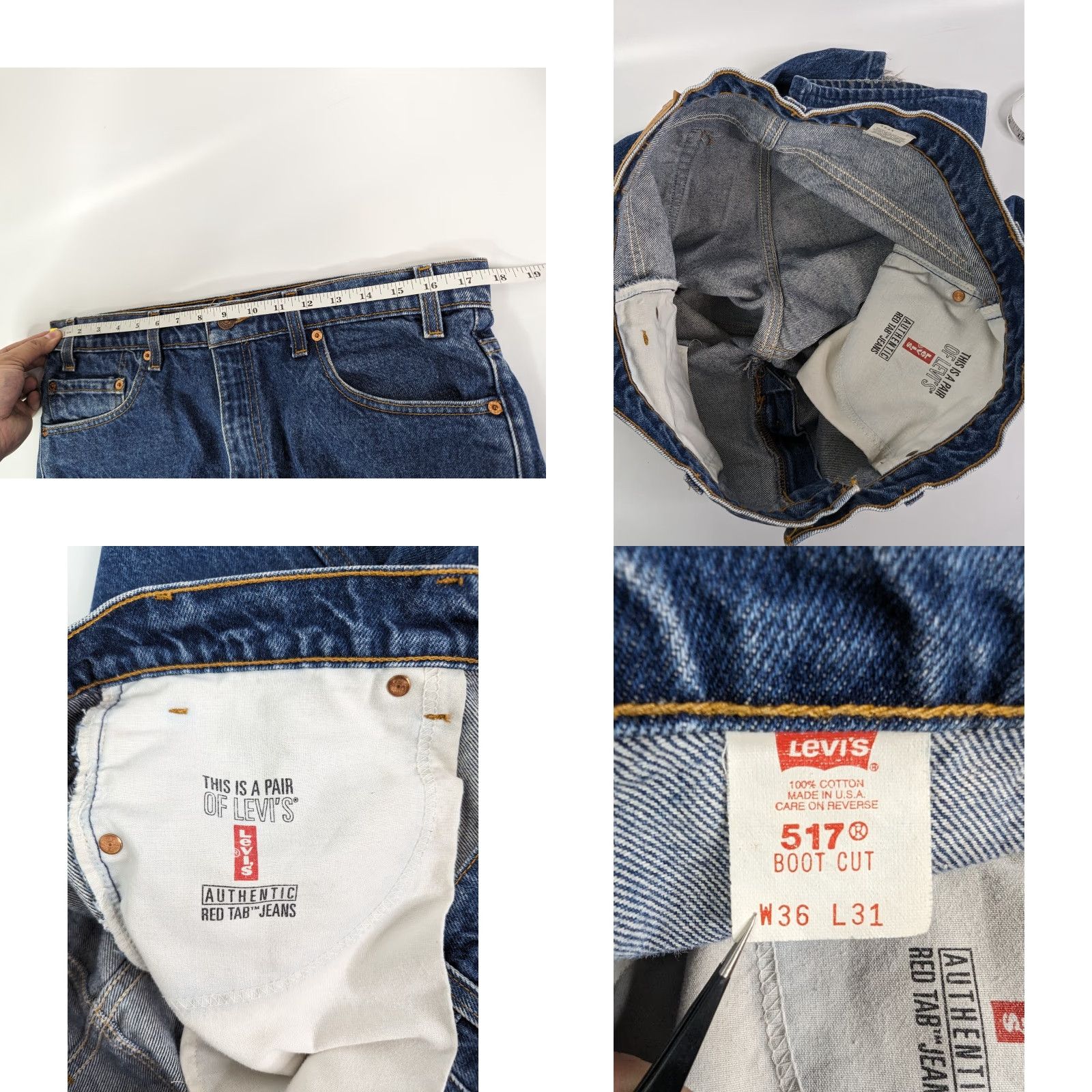 Levi's VINTAGE Levi’s Jeans 517 Boot Cut Distressed Straight Red Tab Men’s 36x27 Size US 36 / EU 52 - 9 Thumbnail