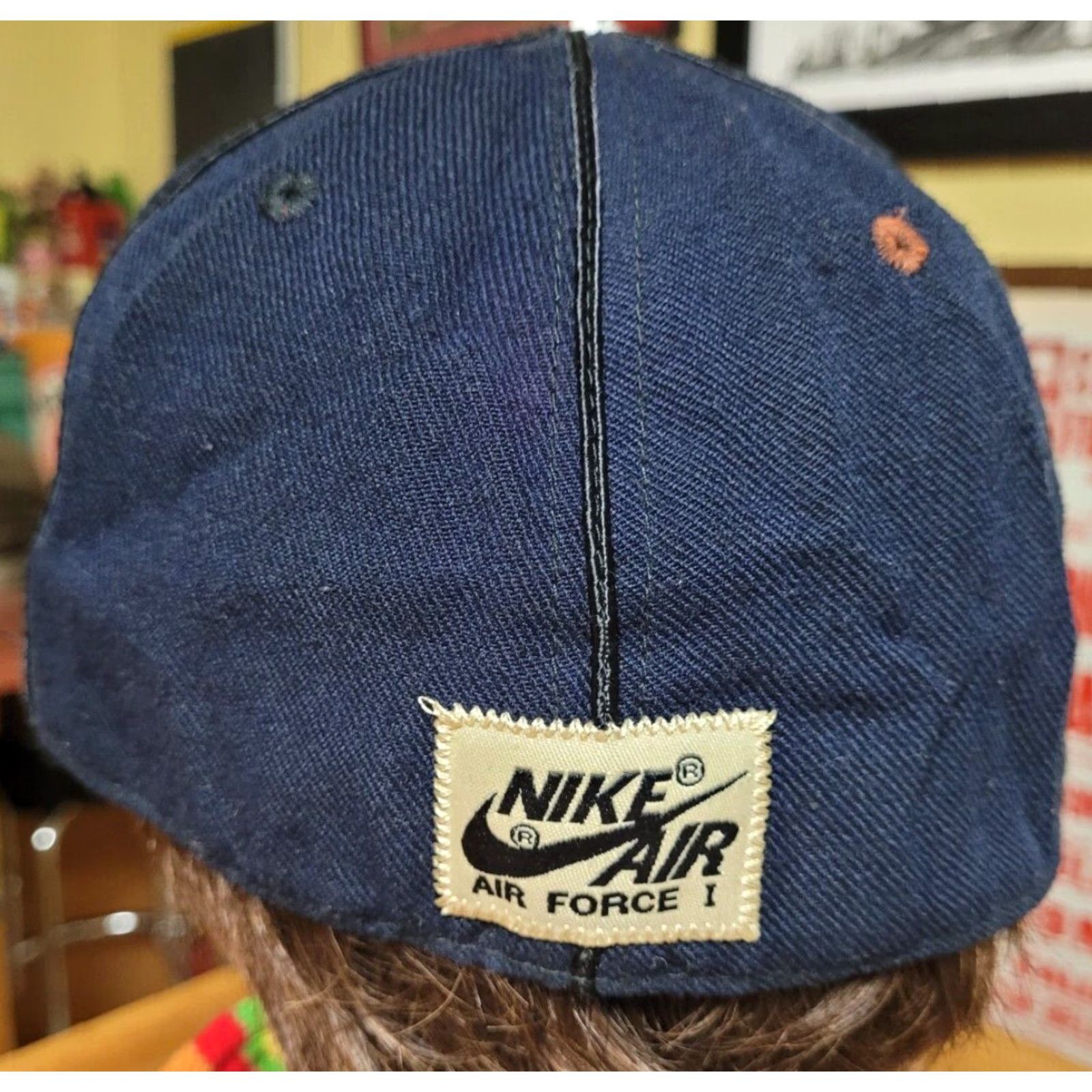 Nike Nike Baseball Cap Men 7 1/8 Black Nike Air Force 1 Blue Ribbon Sports Hat Check Pattern Sports Cap Slim Fit Size ONE SIZE - 3 Thumbnail