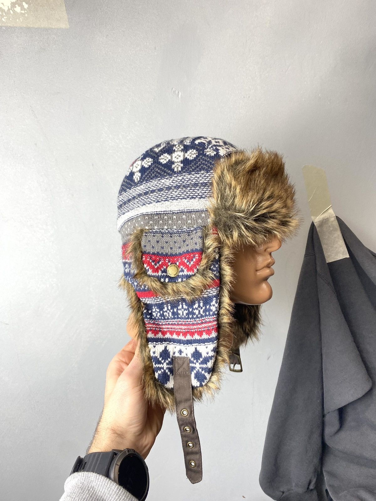 Vintage Vintage Alt Fuzzy Mohair Ushanka USSR Hat Balaclava Size ONE SIZE - 1 Thumbnail