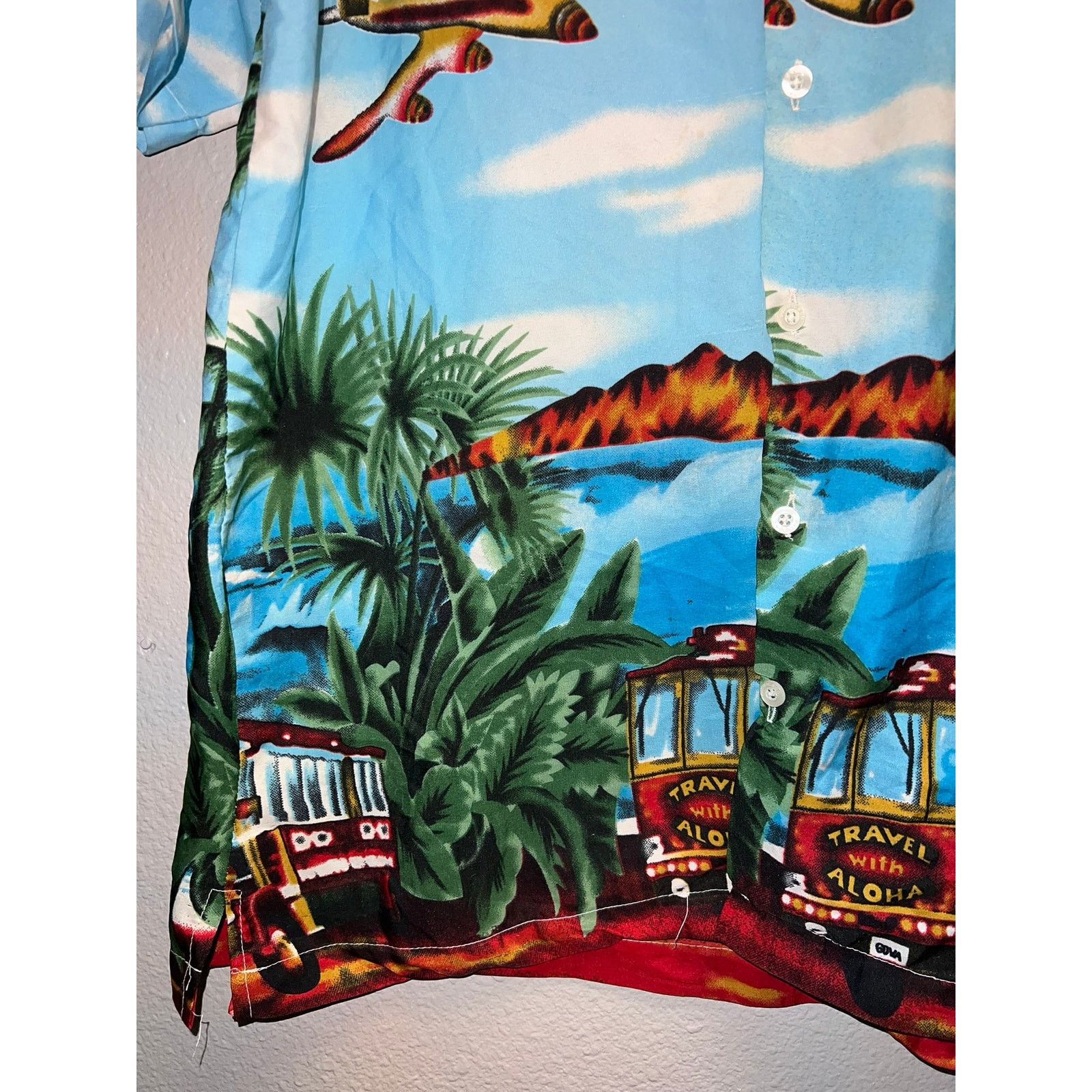 Pacific and Co. Travel With Aloha Hawaiian Plane Volcano Button Down Shirt S Size US S / EU 44-46 / 1 - 2 Thumbnail