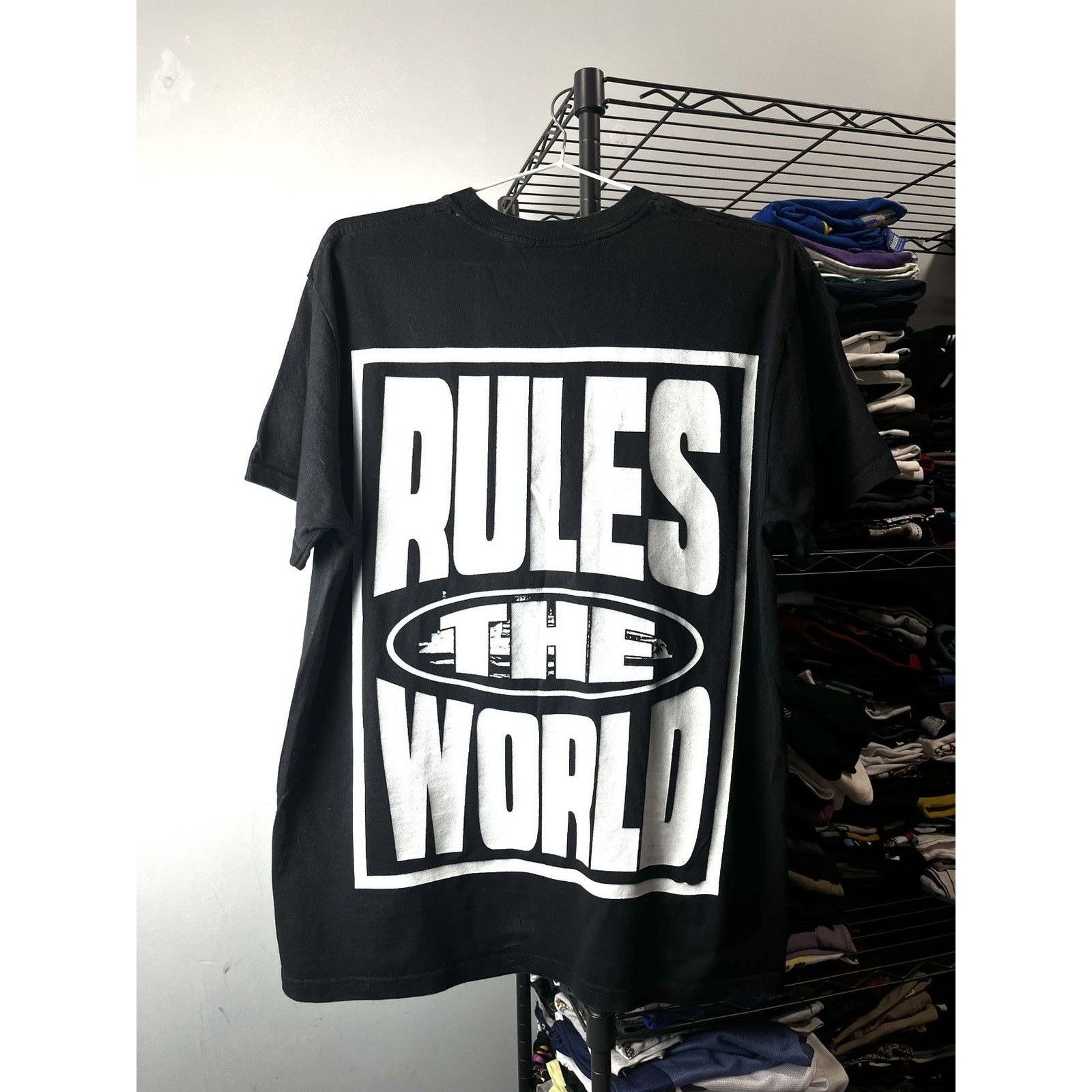 Corteiz Y2K Corteis rules of the world black and red graphic T