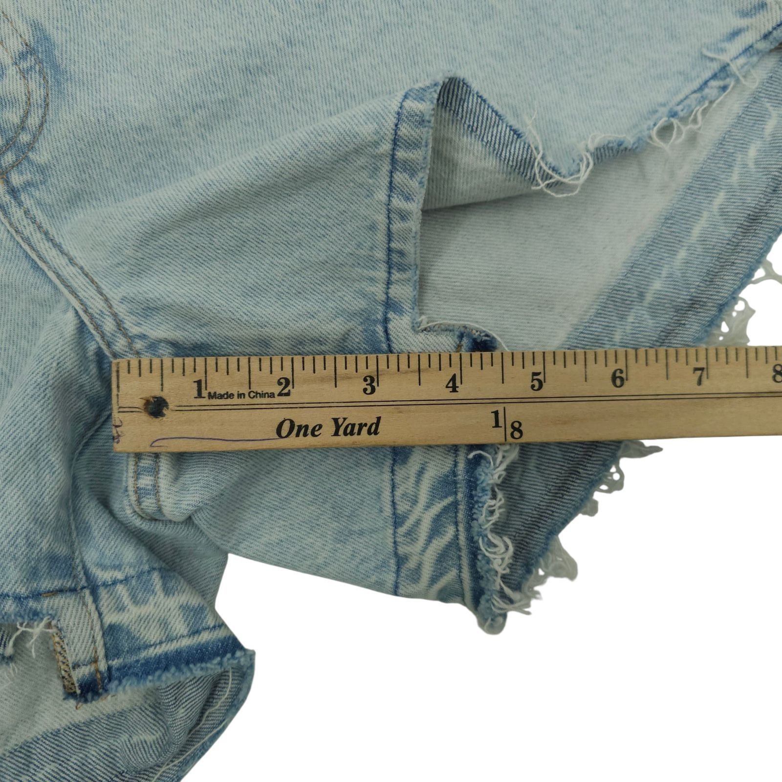 Express Express Denim Shorts Womens 10 Light Wash Boho Mid Rise Raw Size 32" / US 10 / IT 46 - 5 Thumbnail