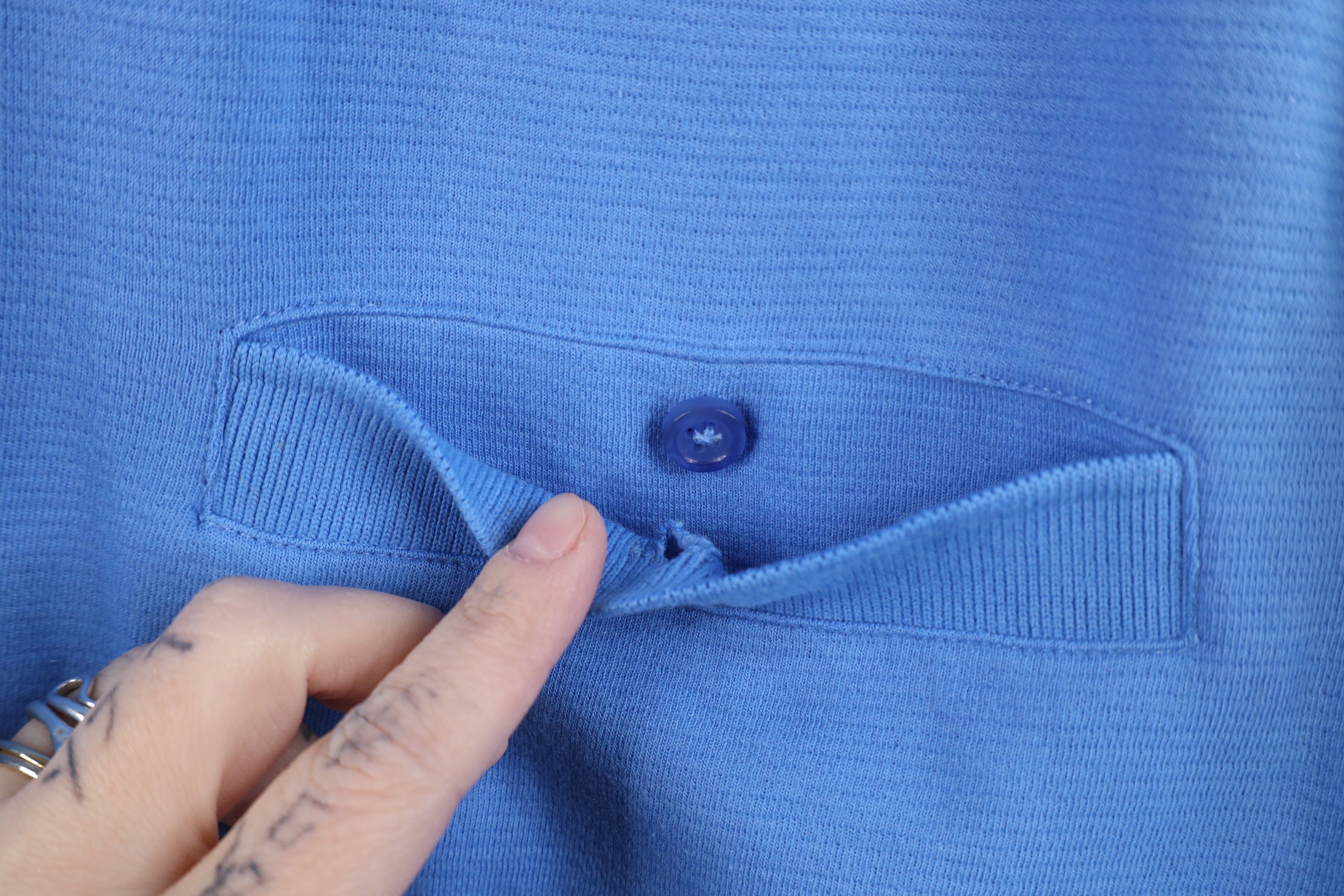 Vintage Vintage 90s Streetwear Collared Pullover Polo Shirt Blue Size US XL / EU 56 / 4 - 4 Thumbnail
