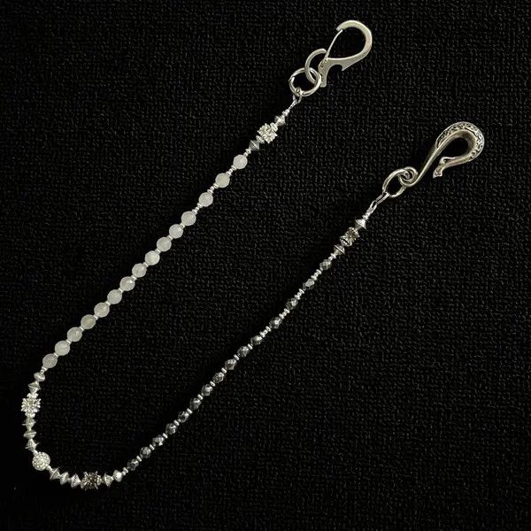 Jewelry Silver and Black Beaded Men's Chain Accessory Size ONE SIZE - 2 Thumbnail