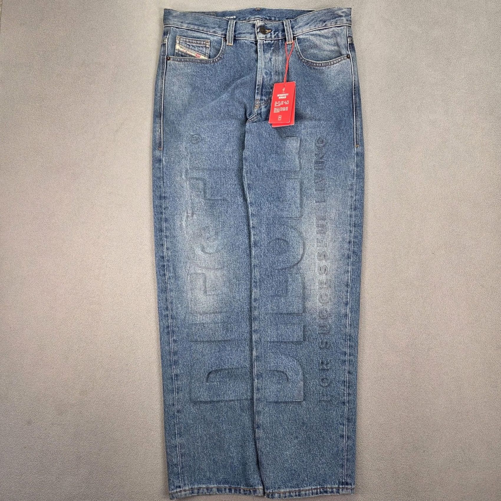 Diesel Diesel Jeans Mens 30 Embossed Dead Stock 2010 FS4 Loose Straight Street Cotton Size US 30 / EU 46 - 2 Thumbnail