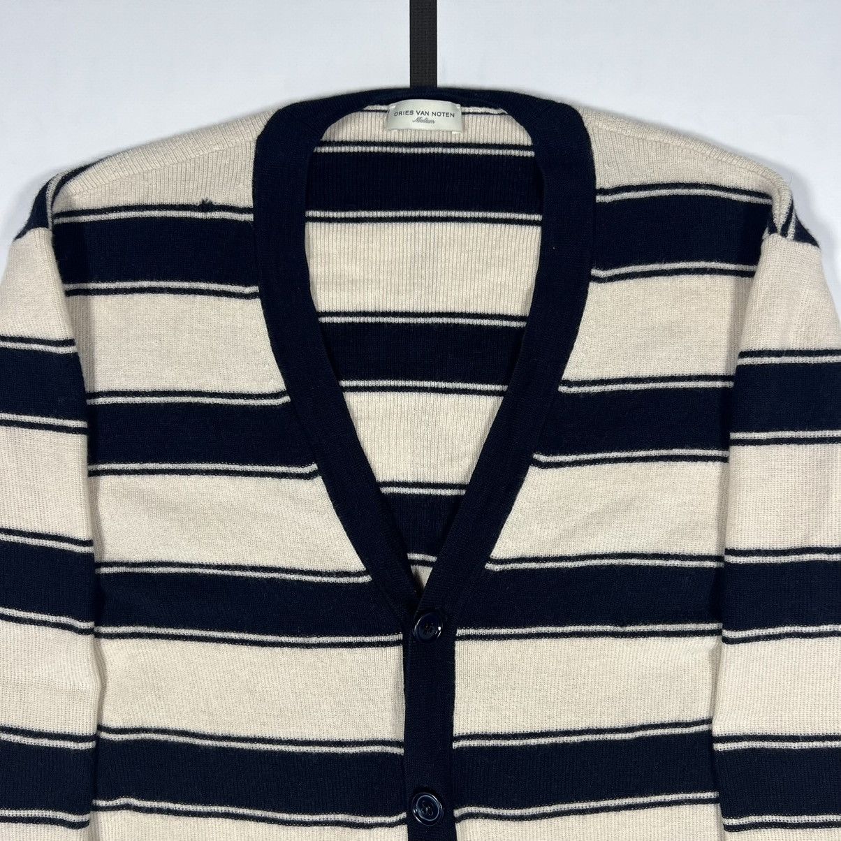 Dries Van Noten |[ 2010’s Dries Van Noten Wool Blend Striped Cardigan ]| Size US M / EU 48-50 / 2 - 3 Thumbnail
