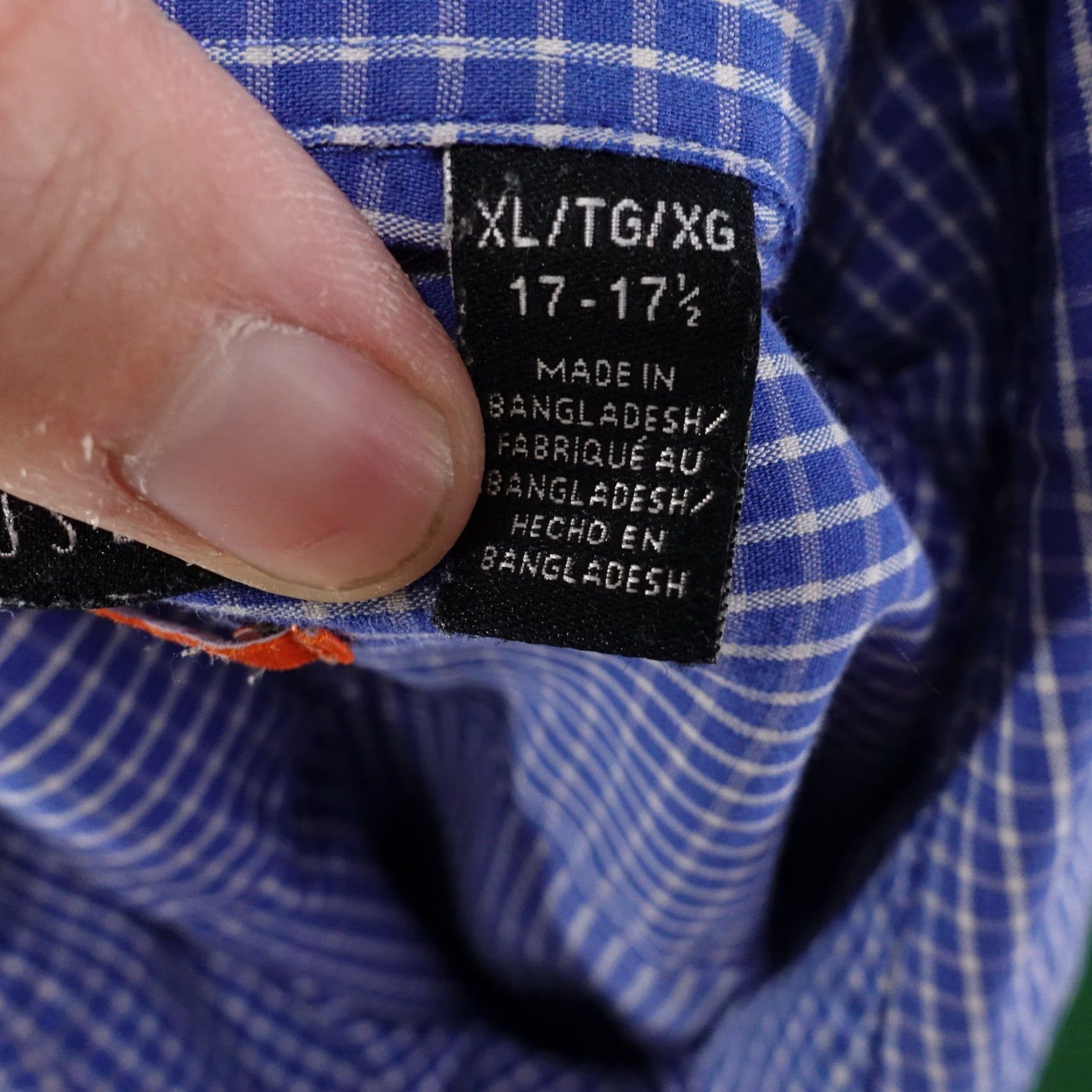Van Heusen VAN HEUSEN Blue Check Button-Up Shirt Mens XL 17-17.5 Regular Fit Size US XL / EU 56 / 4 - 7 Thumbnail