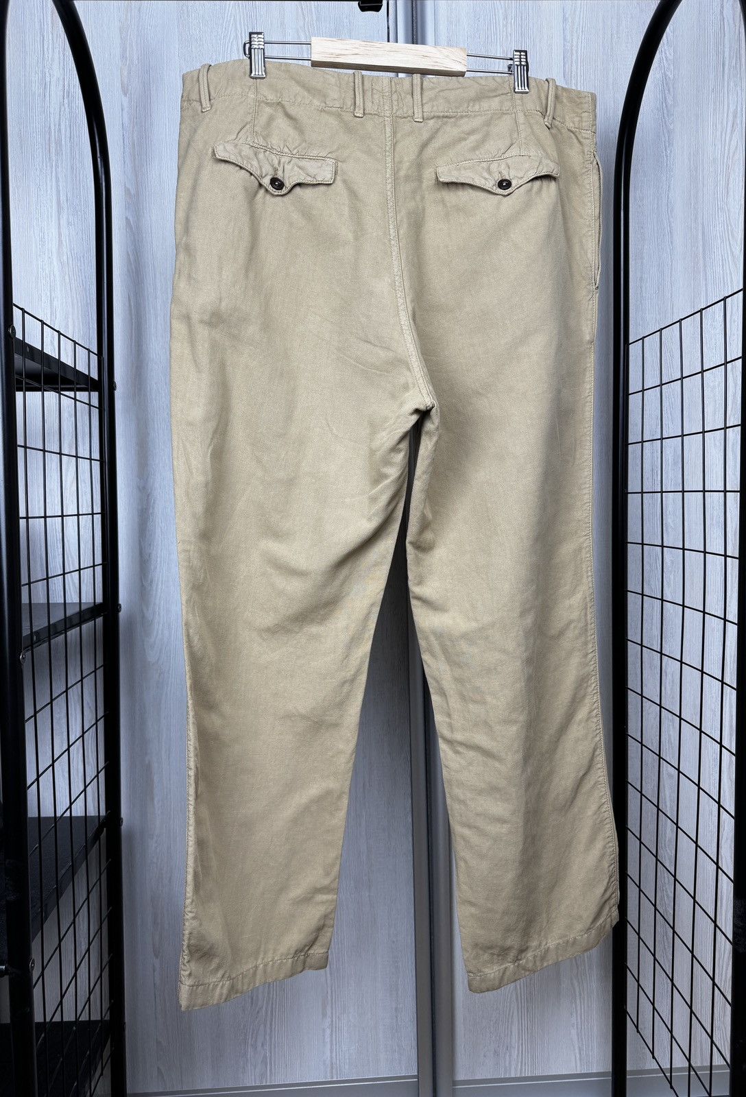 Tellason TELLASON ARMY CHINO COTTON LINEN SLUB DESERT SAND Pants Size US 38 / EU 54 - 5 Thumbnail