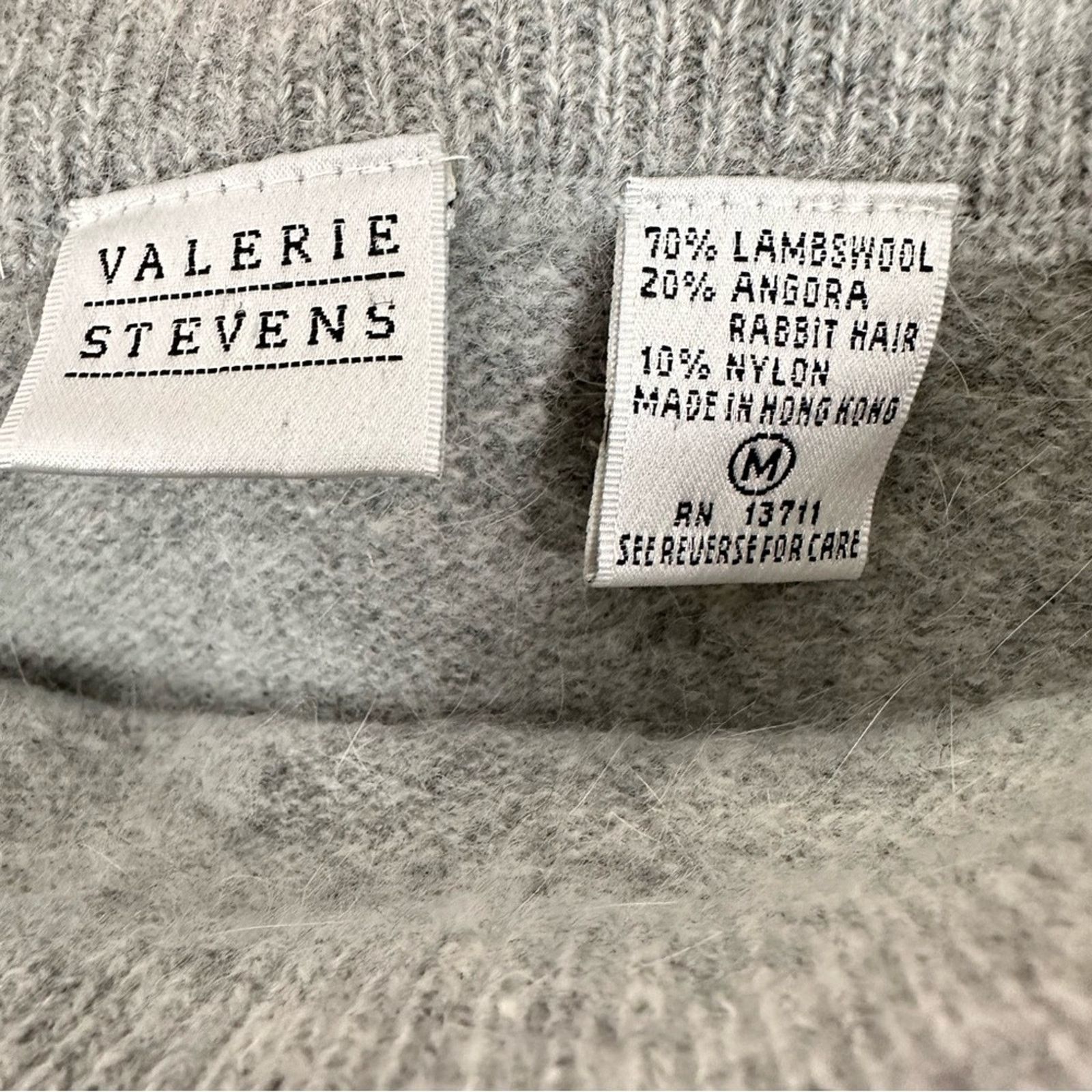 Other Vintage Valerie Stevens Angora Wool Blend Heather Gray Skirt Size 32" / US 10 / IT 46 - 3 Thumbnail