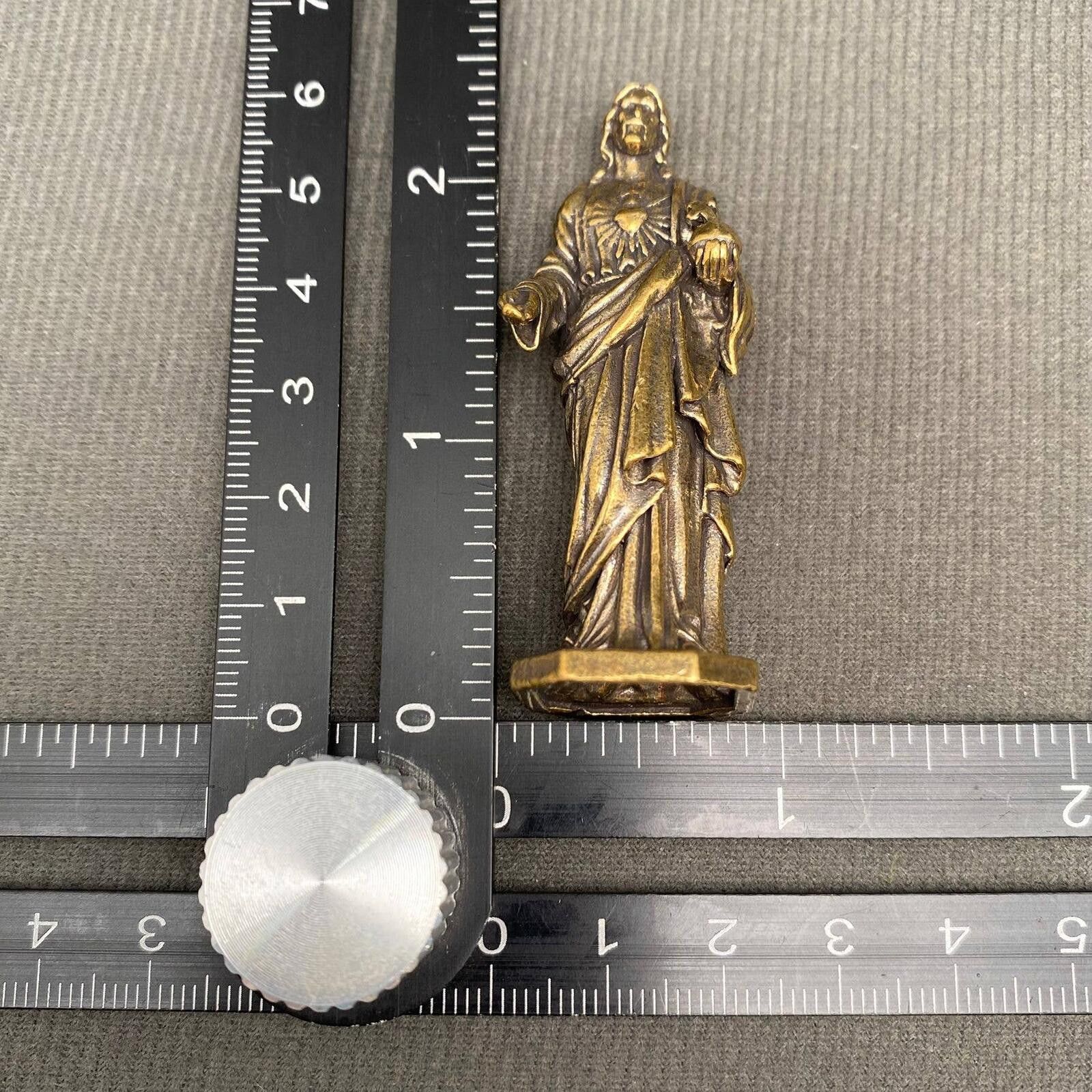 The Unbranded Brand Brass Sacred Heart Jesus Statue Figurine Size ONE SIZE - 3 Thumbnail