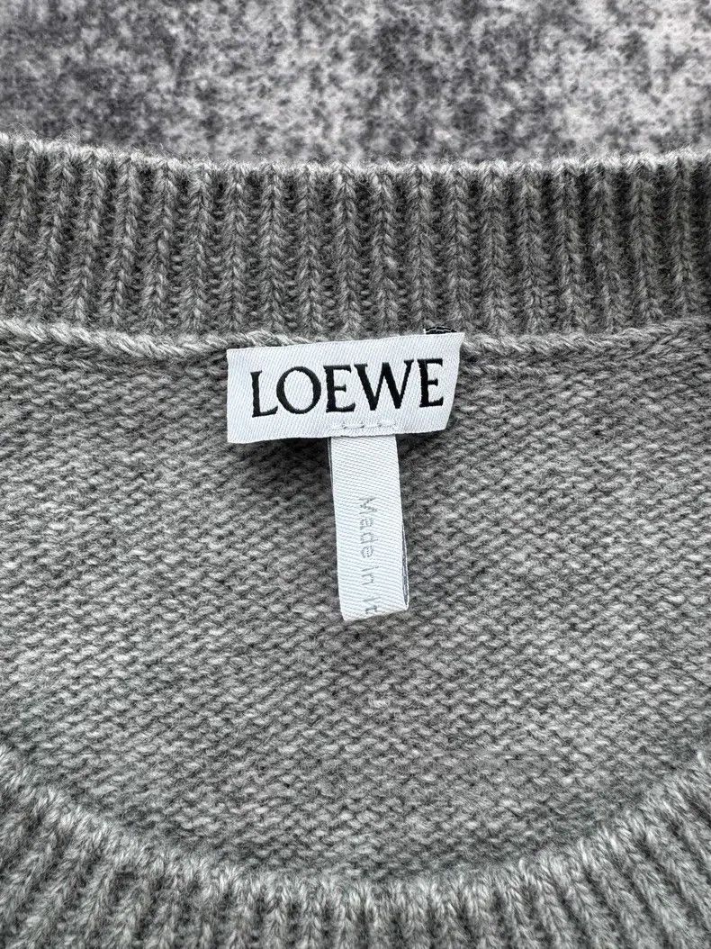 Loewe Loewe Gray Wool Sweater Size L / US 10 / IT 46 - 3 Thumbnail