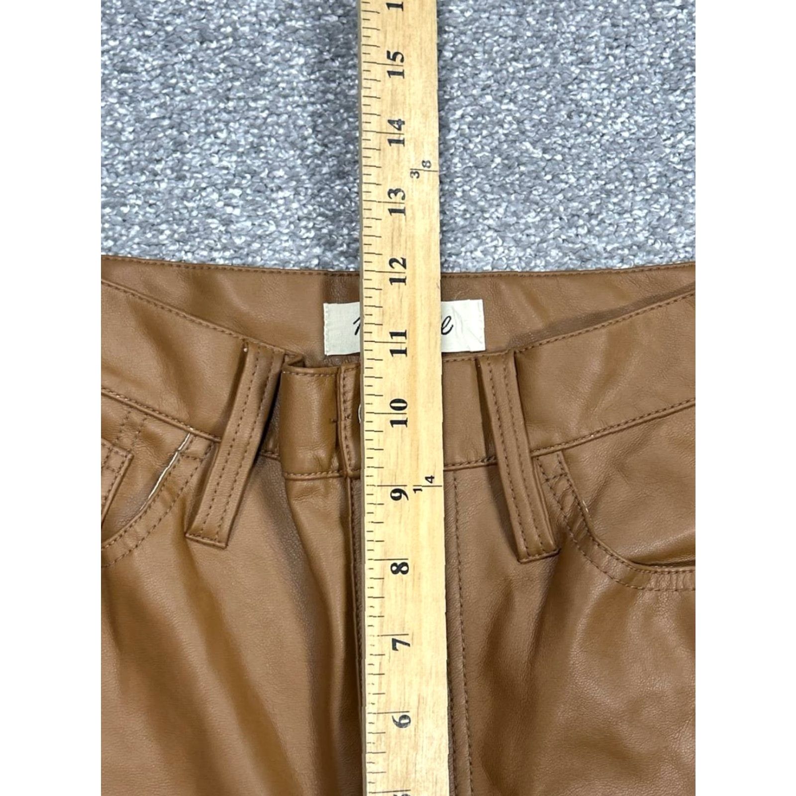 Madewell VINTAGE Madewell Womens Pants Wide Leg Chino Faux Leather Brown Size 25 90s Retro Size 42" / US 20 - 4 Thumbnail