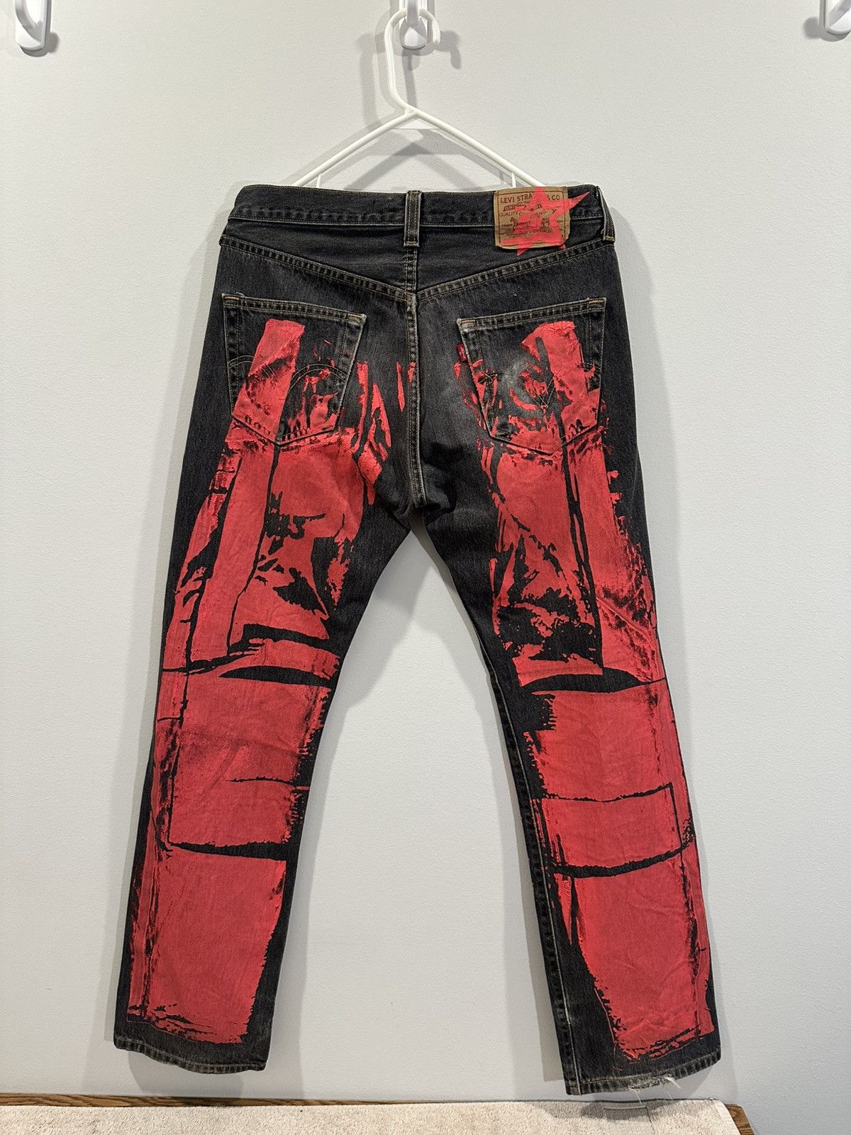 Sp5der Spider Worldwide Painted Moto Jeans Size US 32 / EU 48 - 4 Thumbnail