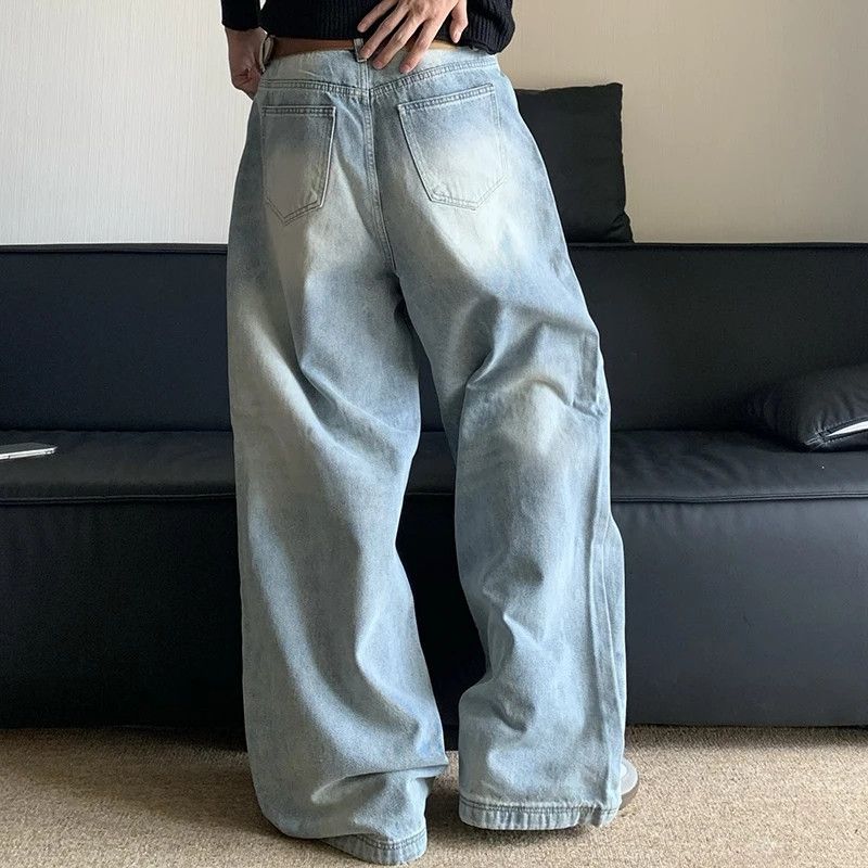 Jean × Vintage Washed High Street Loose Straight Jeans Size US 32 / EU 48 - 4 Thumbnail