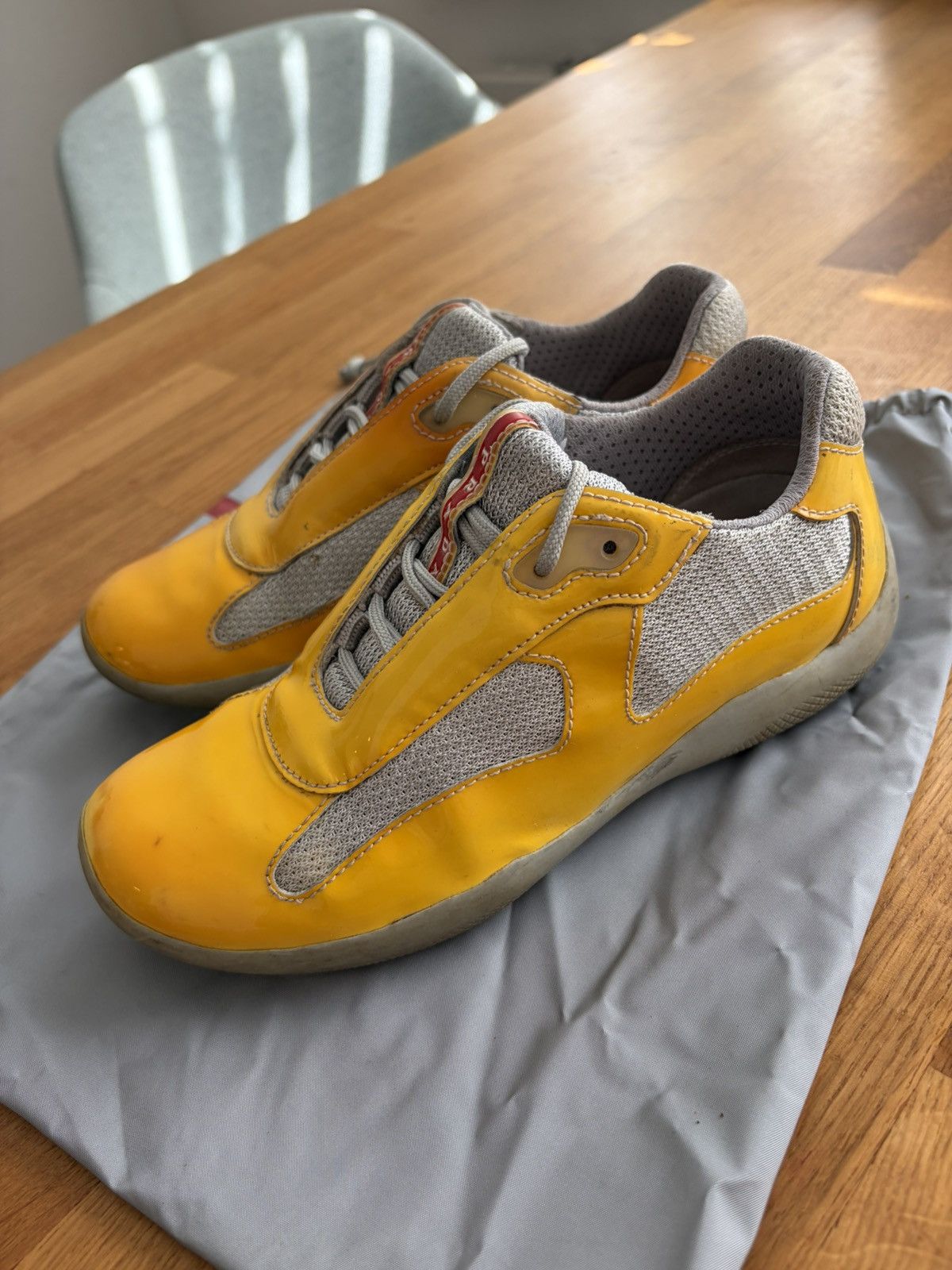 Prada Archival Prada America's Cup yellow sneakers 34 Size US 4 / IT 34 - 18 Thumbnail