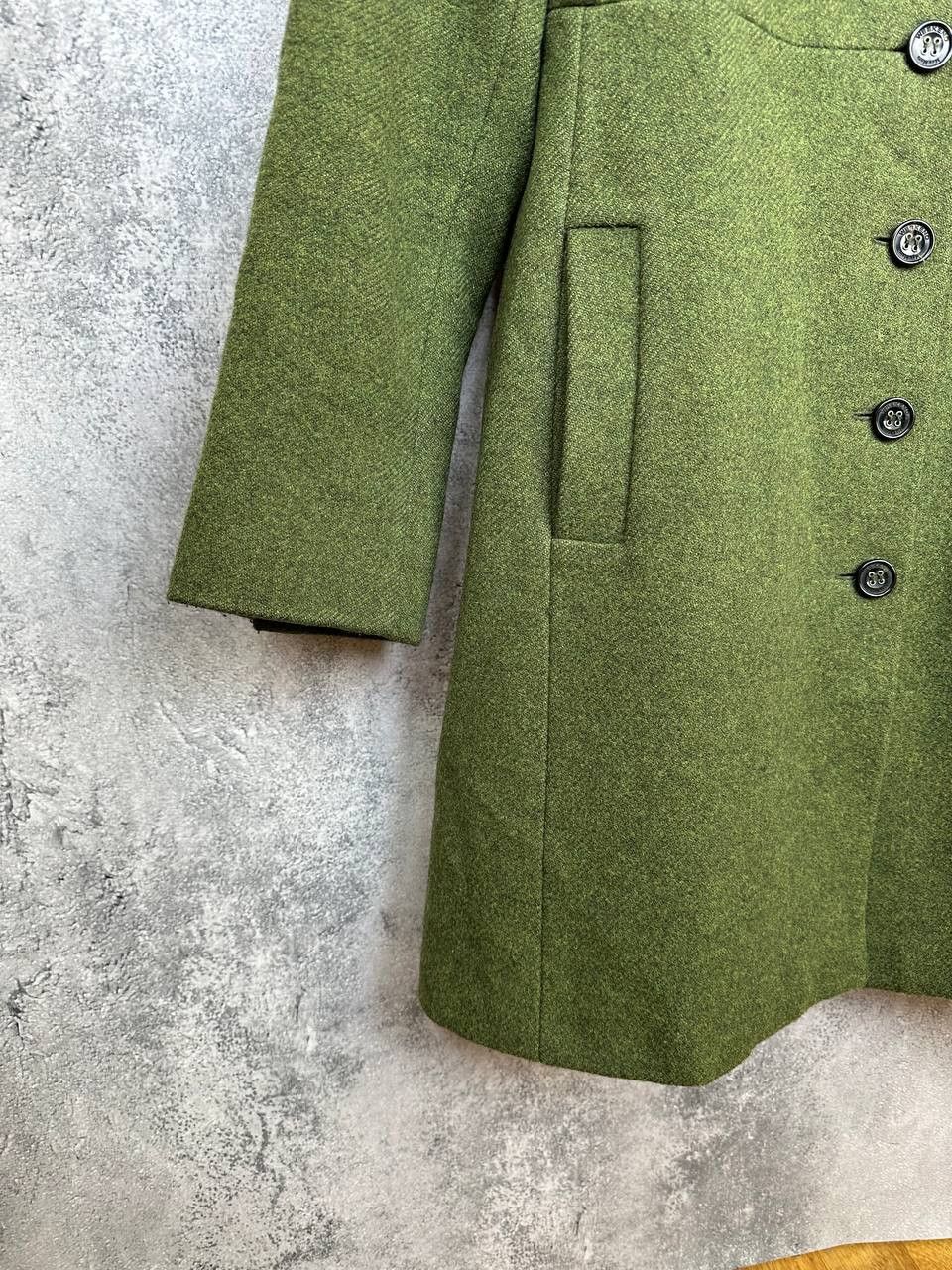 Weekend Max Mara Weekend Max Mara Wool Coat Green Button Front Mid Length Size S / US 4 / IT 40 - 7 Thumbnail