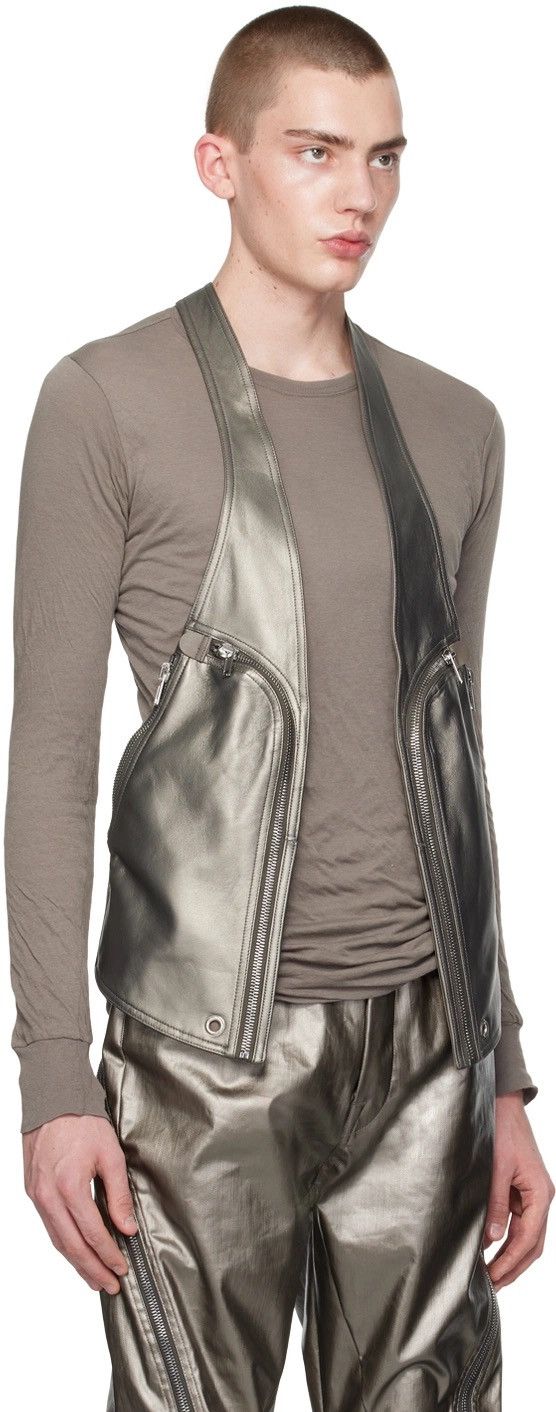 Rick Owens Rick Owens Gunmetal Bauhaus Vest Size US M / EU 48-50 / 2 - 1 Thumbnail