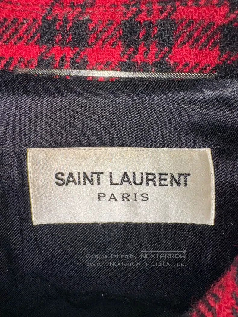 Saint Laurent Paris Saint Laurent Paris Suede Patchwork Black and Red Check Co Size US S / EU 44-46 / 1 - 6 Thumbnail