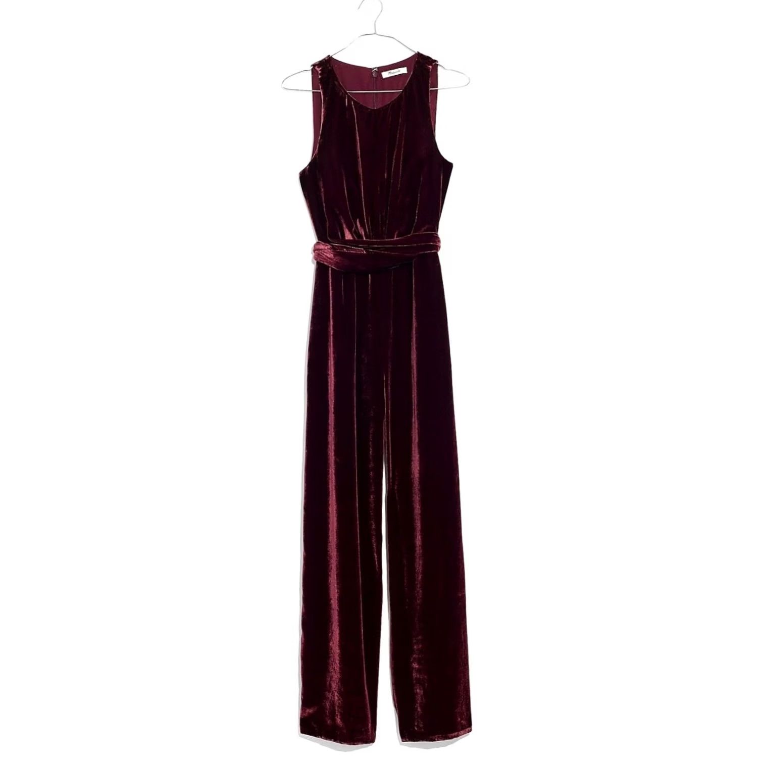 Madewell Madewell Velvet Jumpsuit Burgundy Sleeveless Sz 0 Women One-Piece Pants Twist Front Velvet Size 25" / US 0 / IT 36 - 5 Thumbnail