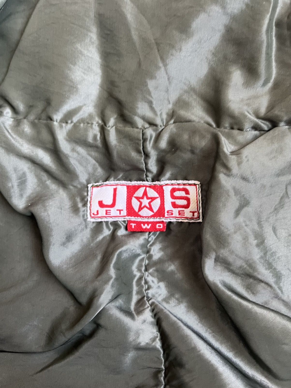 JET SET × Japanese Brand × Vintage Vintage 90s JET SET Women Nylon Olive Avant Garde Zip Jacket Size M / US 6-8 / IT 42-44 - 4 Thumbnail