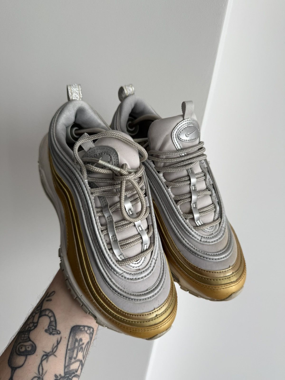 Nike Air Max 97 Gold Silver Sneakers