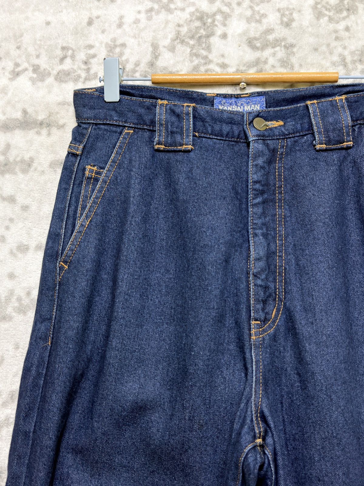 Japanese Brand × Kansai Yamamoto × Vintage Baggy KANSAI MAN Embroidery Back Logo Soft Denim Size US 28 / EU 44 - 4 Thumbnail
