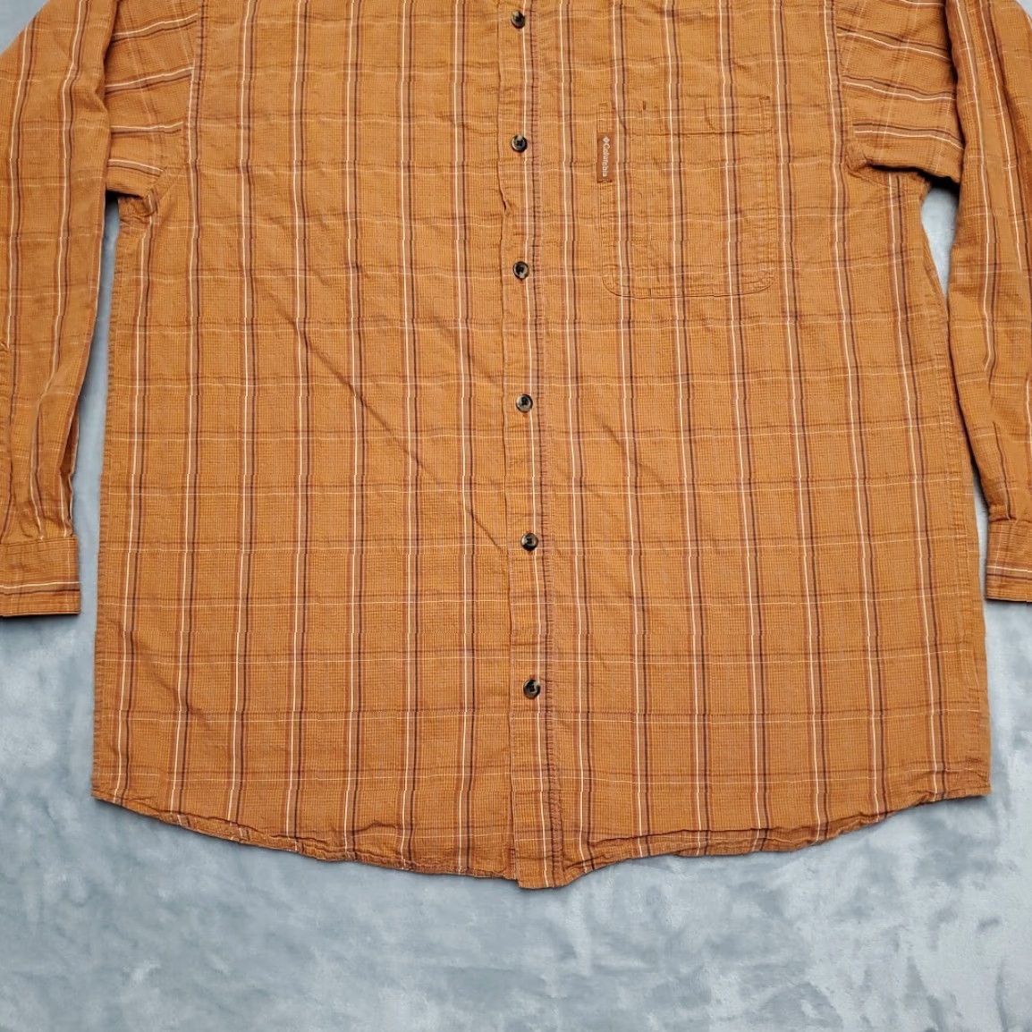 Vintage Columbia Shirt Mens XL Orange Plaid Woven Long Sleeve Button-Up Casual Outdoor Classic Size US XL / EU 56 / 4 - 2 Thumbnail