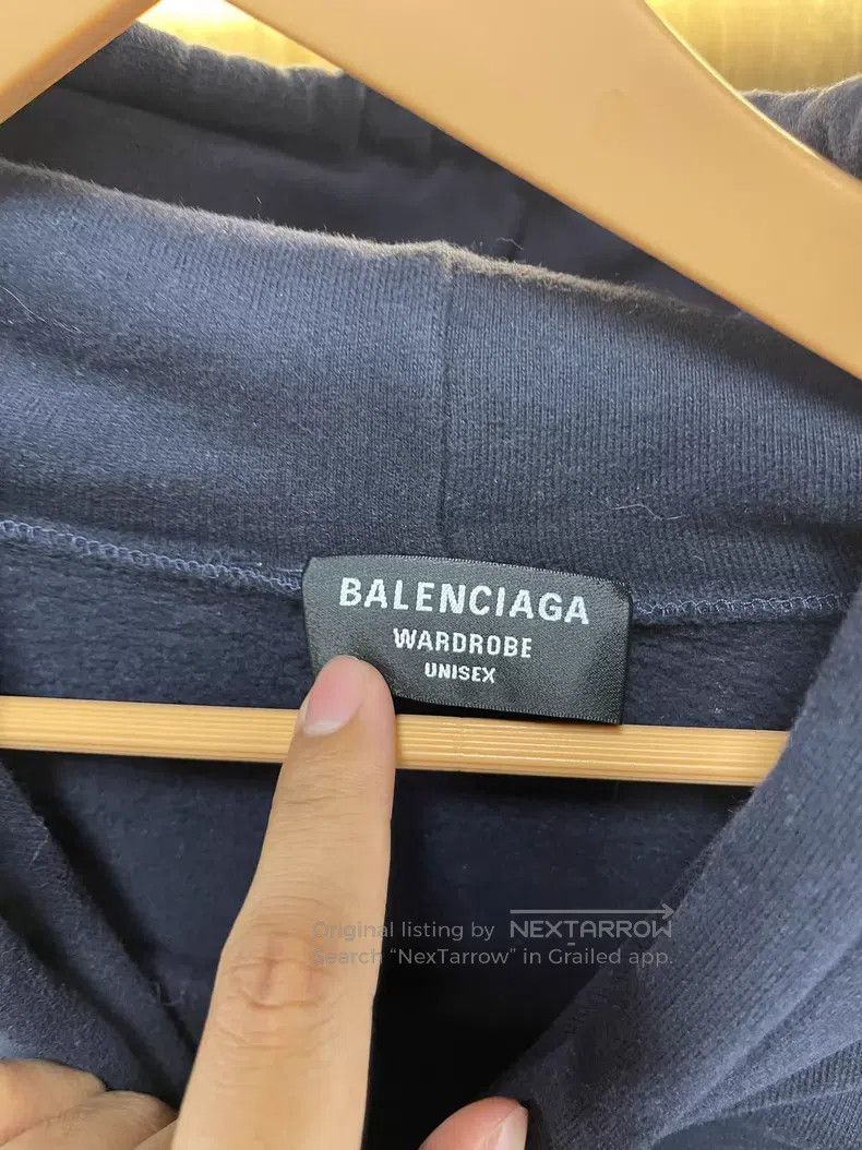 Balenciaga Balenciaga Fleece hoodie, size M, dark blue, with yellow l Size US M / EU 48-50 / 2 - 3 Thumbnail