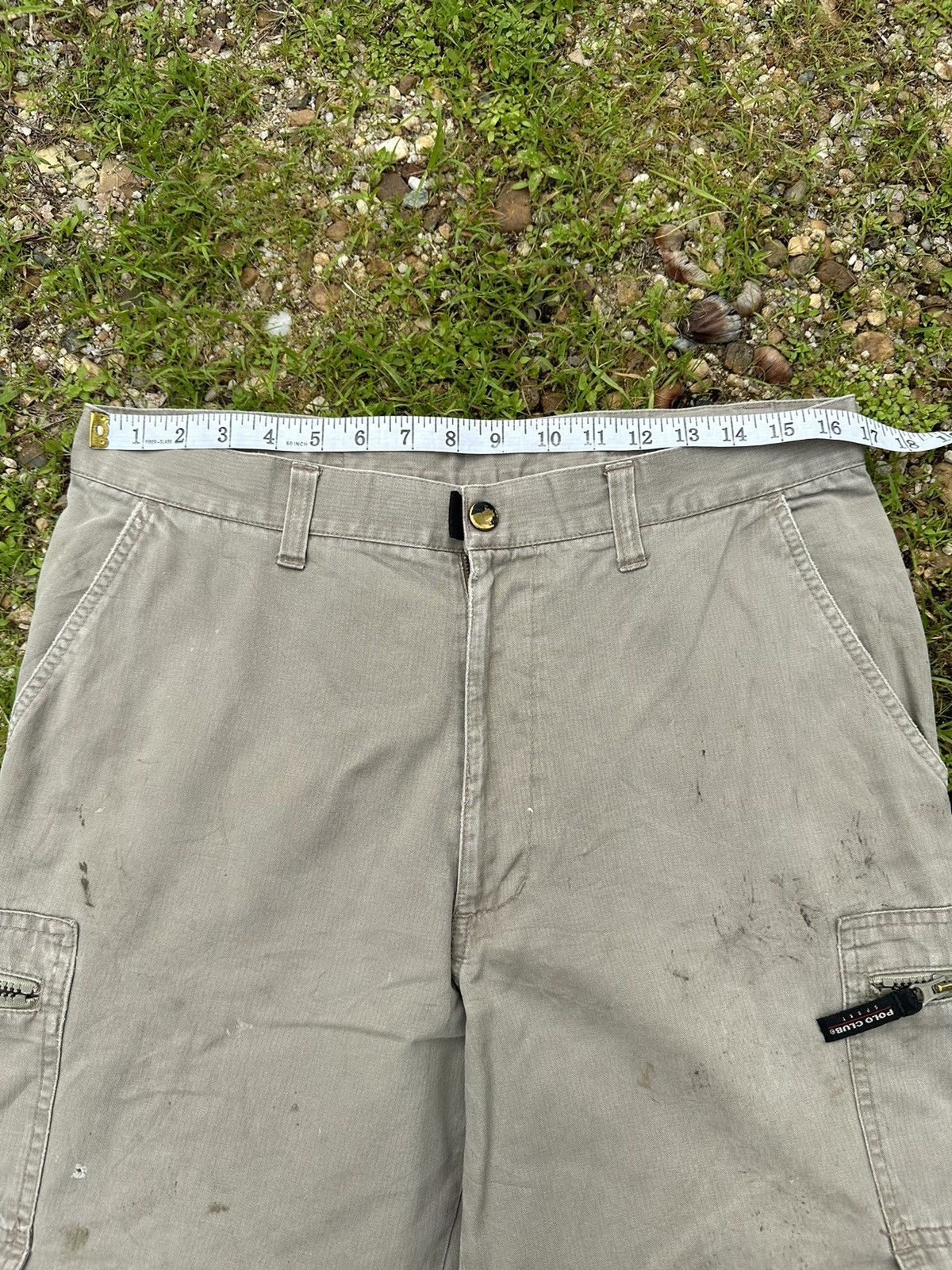 5351 POUR LES HOMMES BAGGY POLO CLUB TROUSERS RIPSTOP MULTIPOCKET DIRTY PANTS Size US 33 - 6 Thumbnail