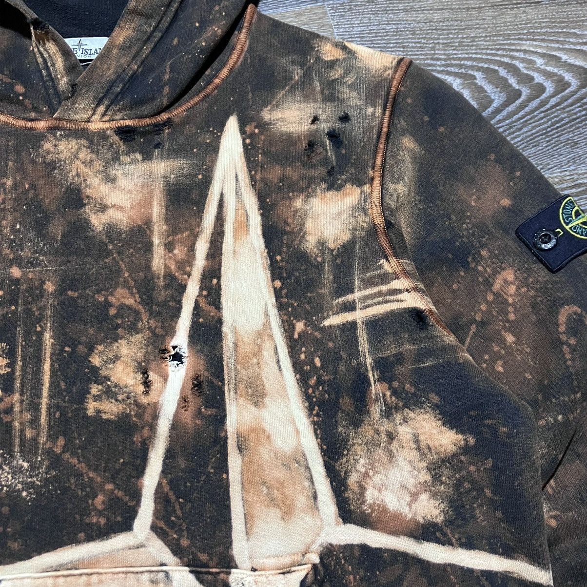 Stone Island Custom🔥 STONE ISLAND Junior Wind Rose Logo Distressed Hoodie Size US S / EU 44-46 / 1 - 9 Thumbnail