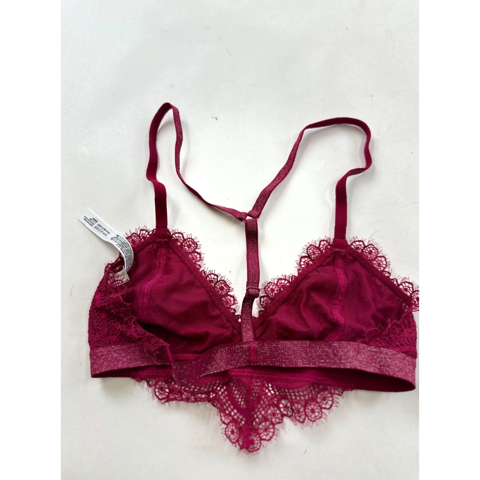 Free People Free People Bra Womens XS Pink Bralette Eyelash Lace Adjustable Strap Size ONE SIZE - 3 Thumbnail