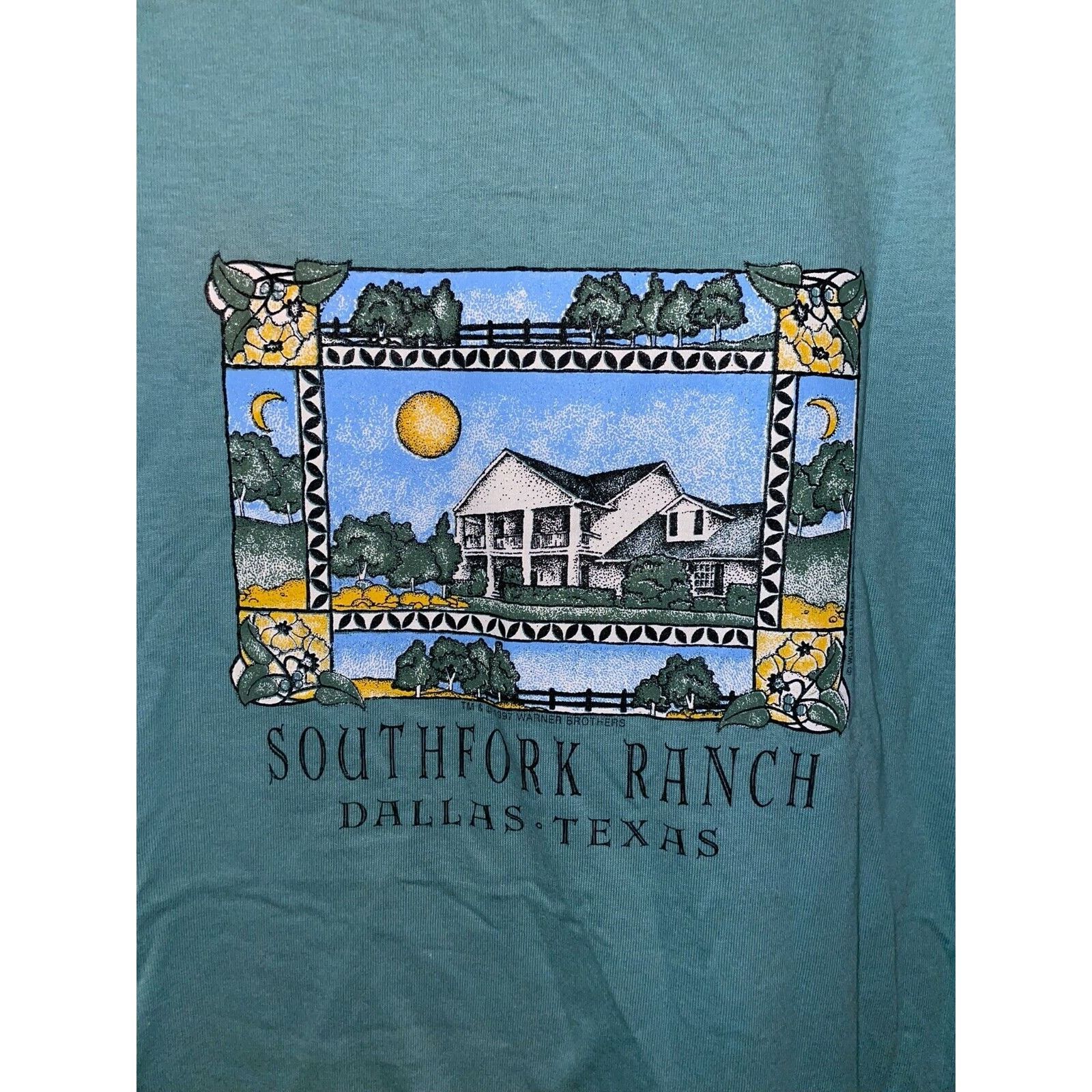 Jerzees Vintage Southfork Ranch Shirt Dallas TX Green Tee VTG 90s L Size US L / EU 52-54 / 3 - 2 Thumbnail