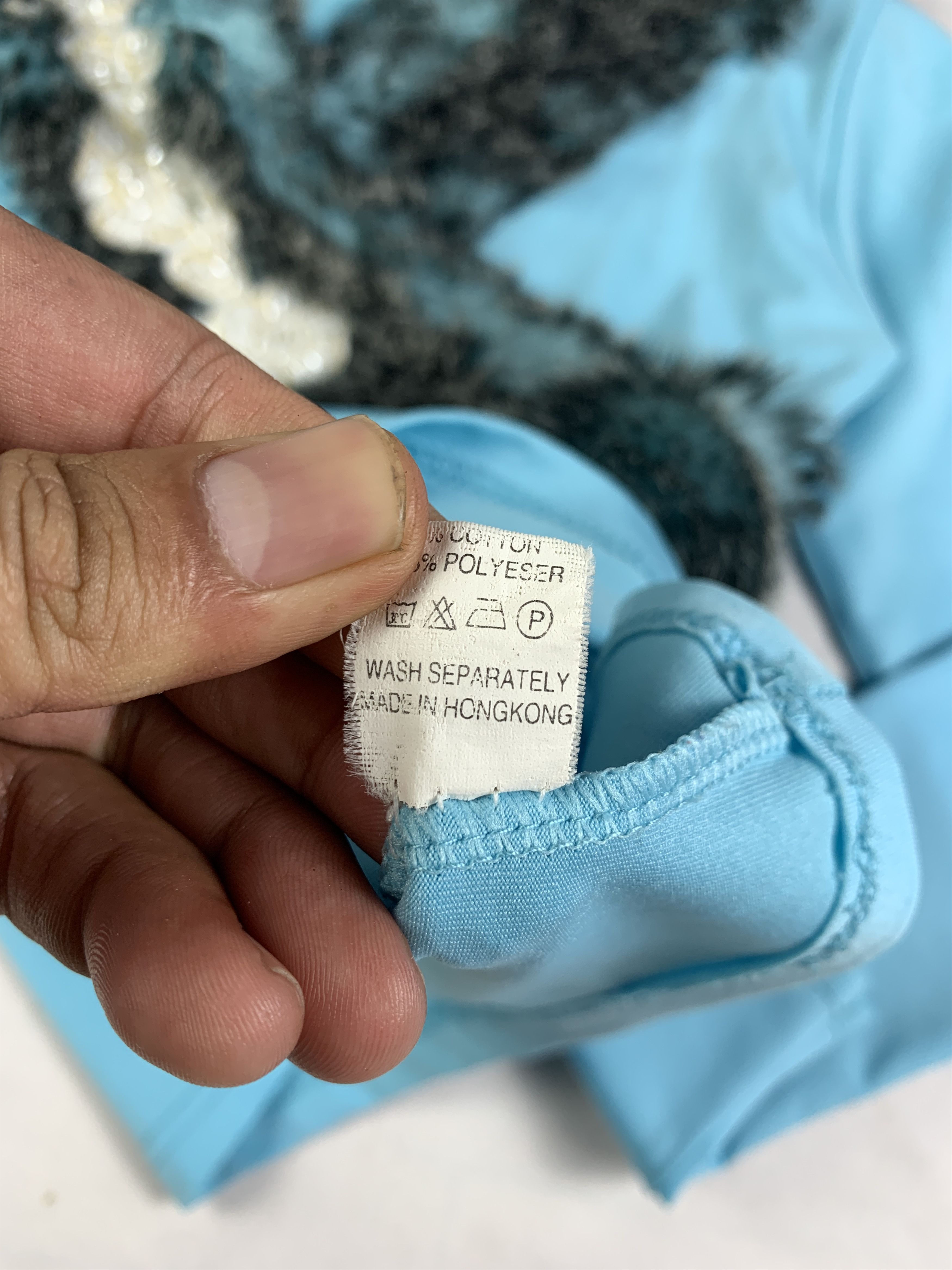 Japanese Brand Baby Blue Faux Fur Asymmetrical Elastane Top (S to M) Size S / US 4 / IT 40 - 9 Thumbnail