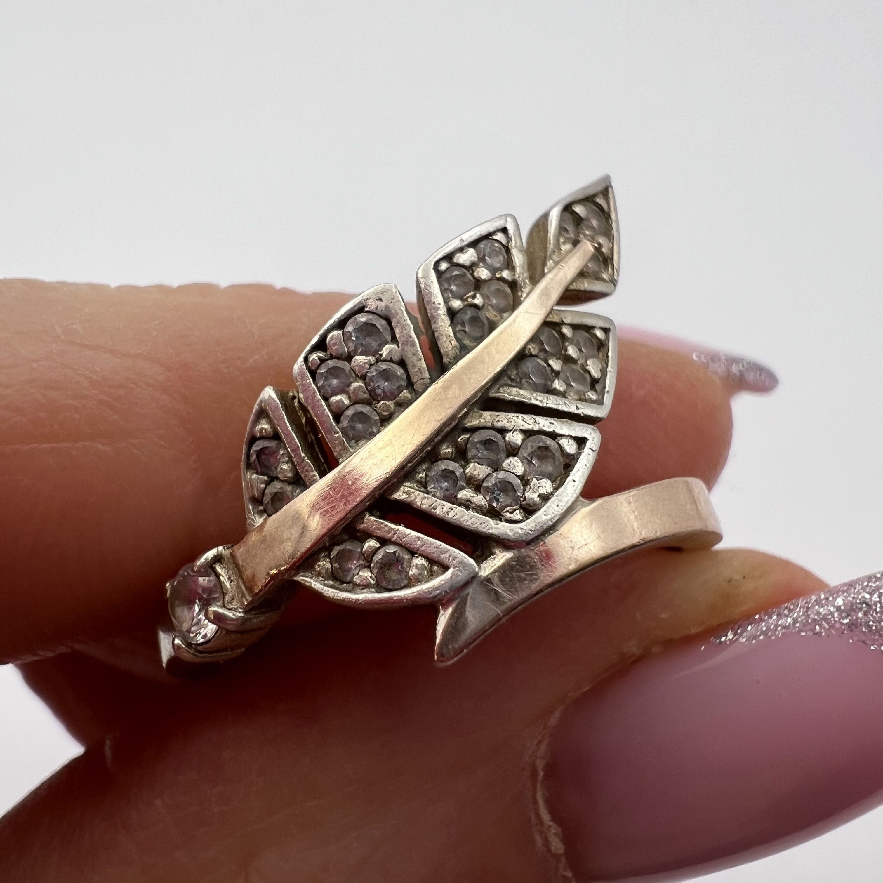 Vintage Vintage Ring Gilt Sterling Silver 925 Stone Size 9 US Size ONE SIZE - 3 Thumbnail