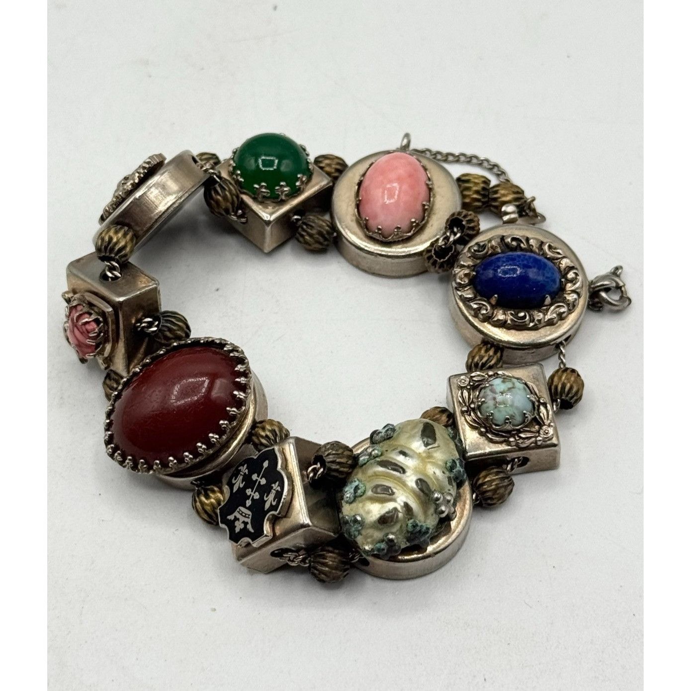 Vintage Estate Slide Charm Bracelet Vintage Victorian Revival Size ONE SIZE - 2 Thumbnail