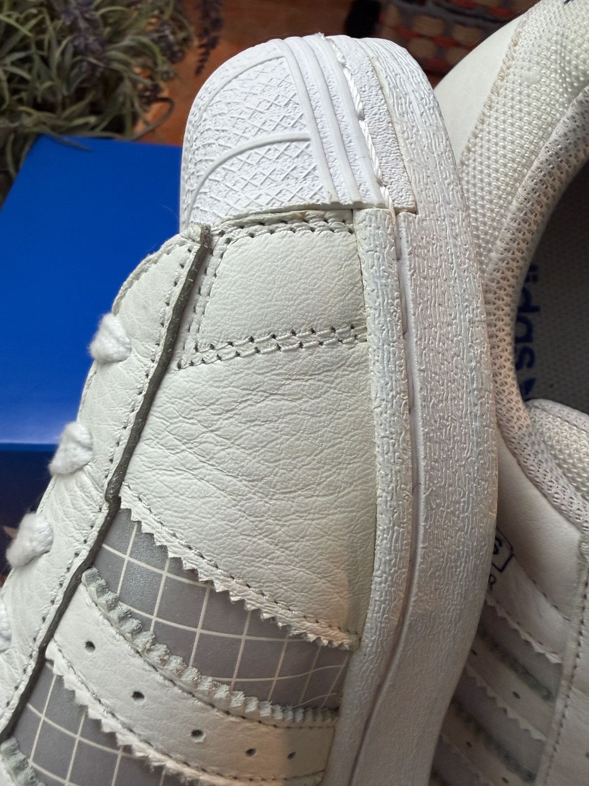 Adidas White On Blue Adidas Superstar Sample size 9 new Size US 9 / EU 42 - 14 Thumbnail