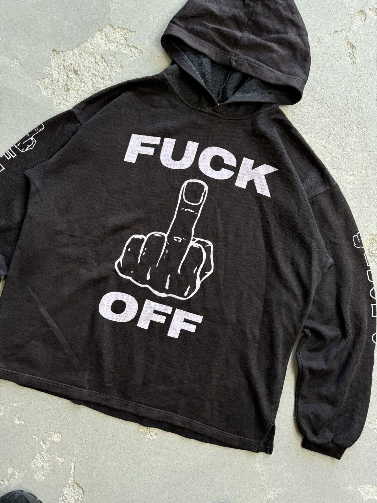 Japanese Brand × Vintage Vintage Fuck Off Hoodie Size XL Size US XL / EU 56 / 4 - 3 Thumbnail